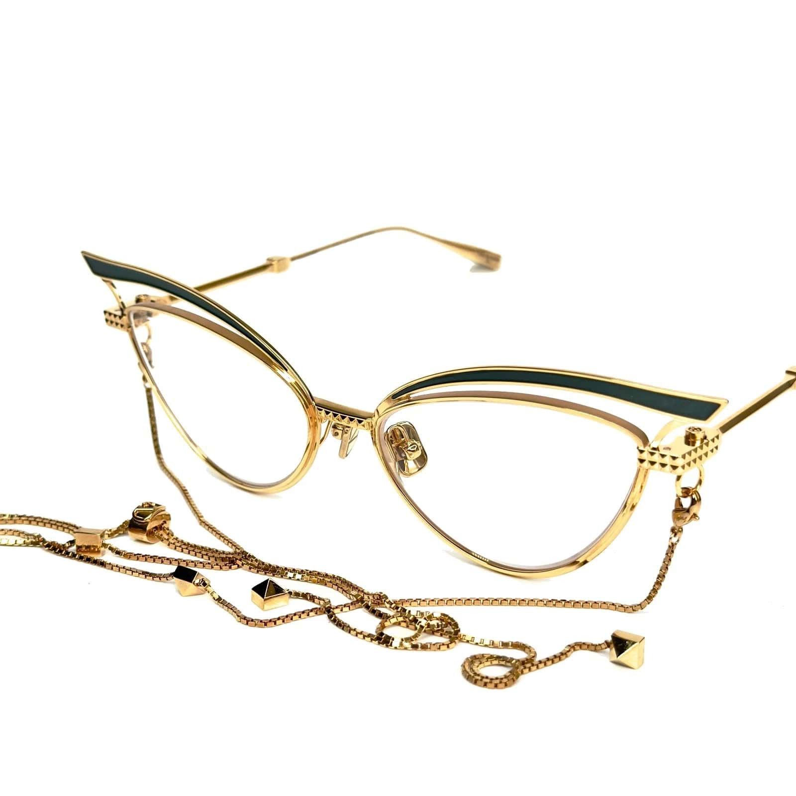 Valentino VALENTINO V-GLASSLINER VLX118 Gold Chain Green VLX 118E Size ONE SIZE - 11 Thumbnail