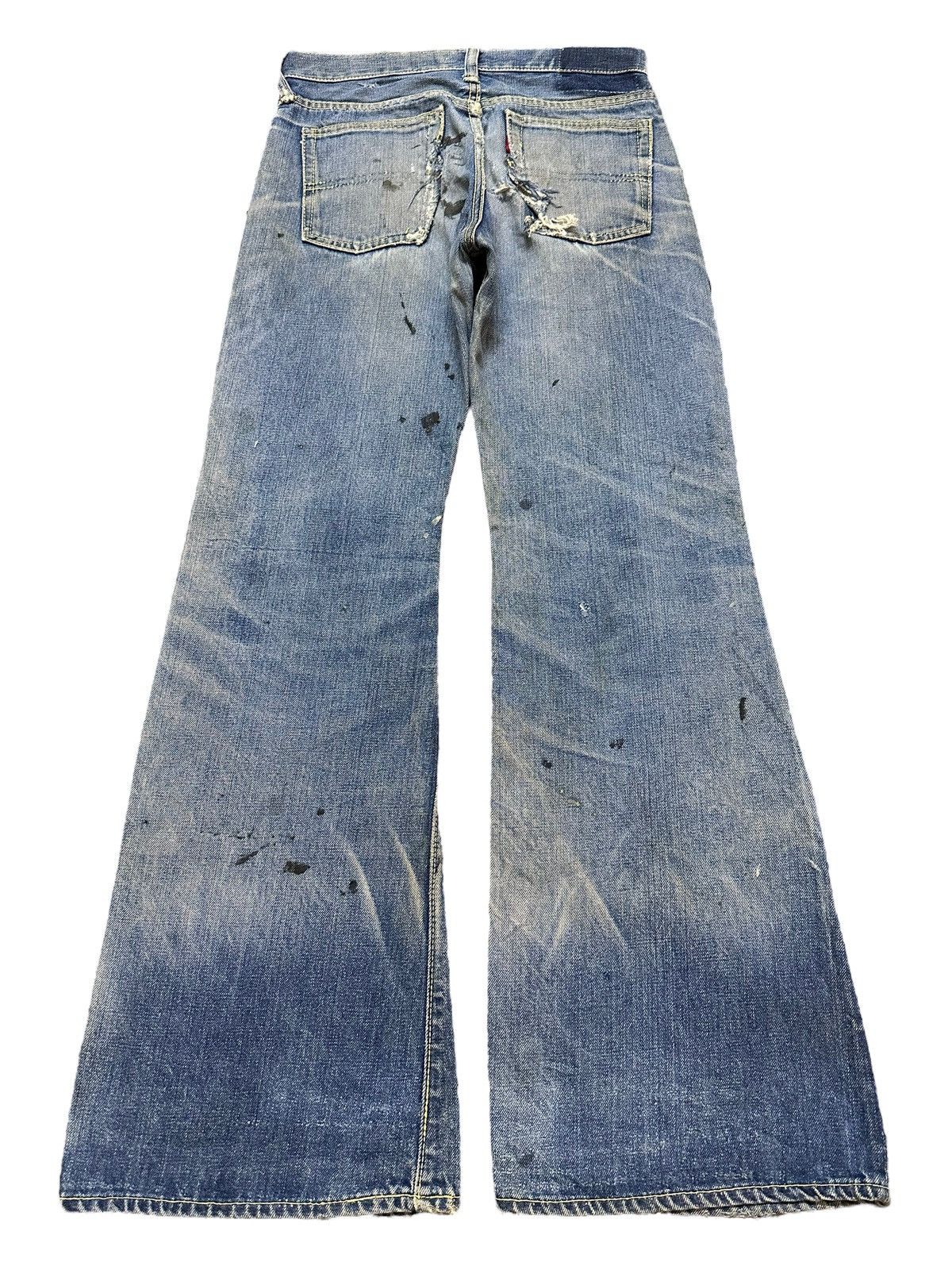 14th Addiction Crazy Vintage 70s Big Stone Mud Wash Painted Distress Flare Size US 27 - 2 Thumbnail