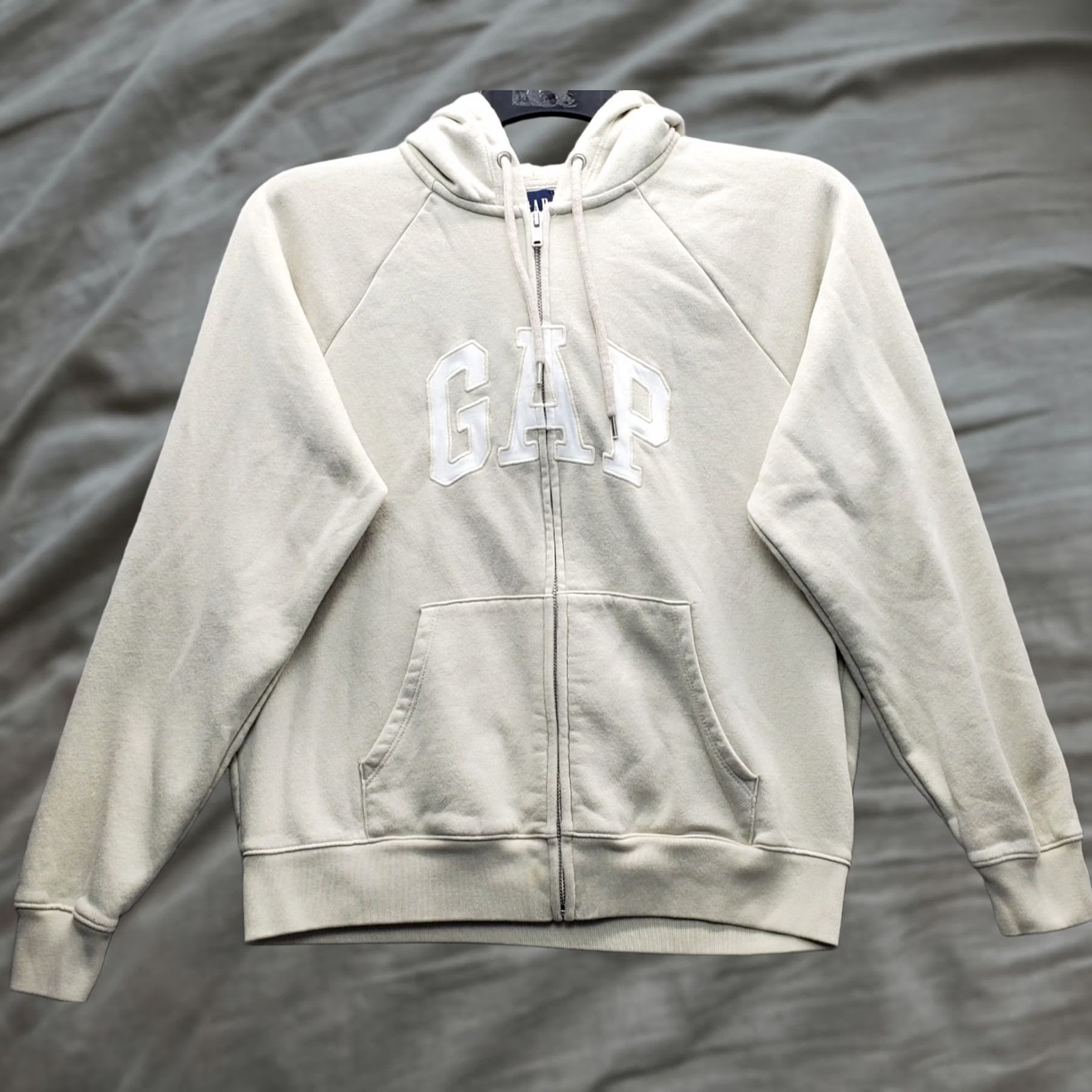 Gap Gap Hoodie Womens Small Tan Fleece Lined Embroidered Logo Long Sleeve Full Zip Shirt Mens? Size S / US 4 / IT 40 - 1 Thumbnail