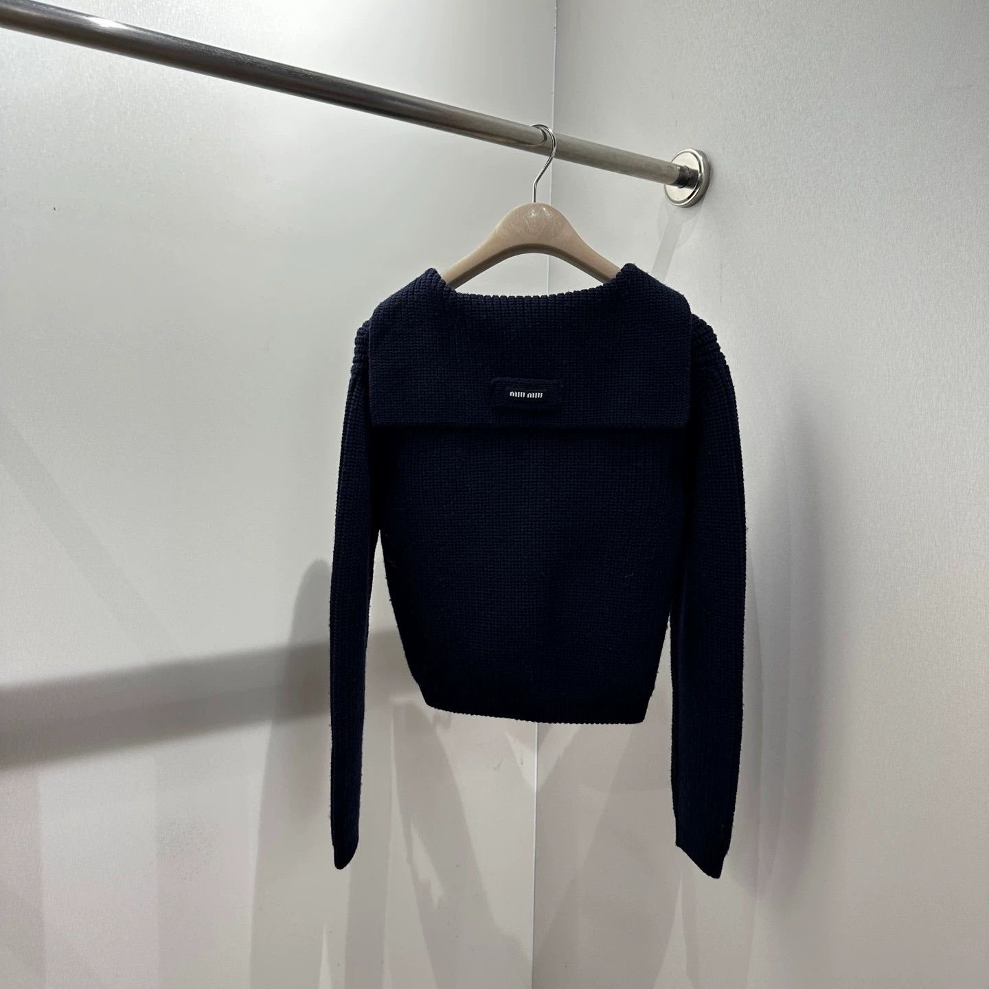 Miu Miu MIU MIU mar241 logo gold button navy collar knit top 38 Size XS / US 0-2 / IT 36-38 - 2 Thumbnail