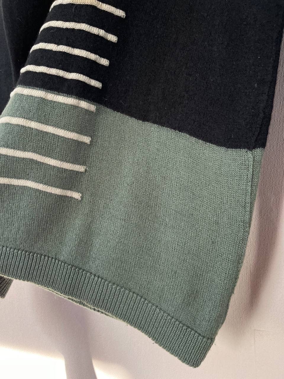 Rick Owens Rick Owens Wool Colorblock Striped Sweater Black Moss Pearl Size US S / EU 44-46 / 1 - 6 Thumbnail