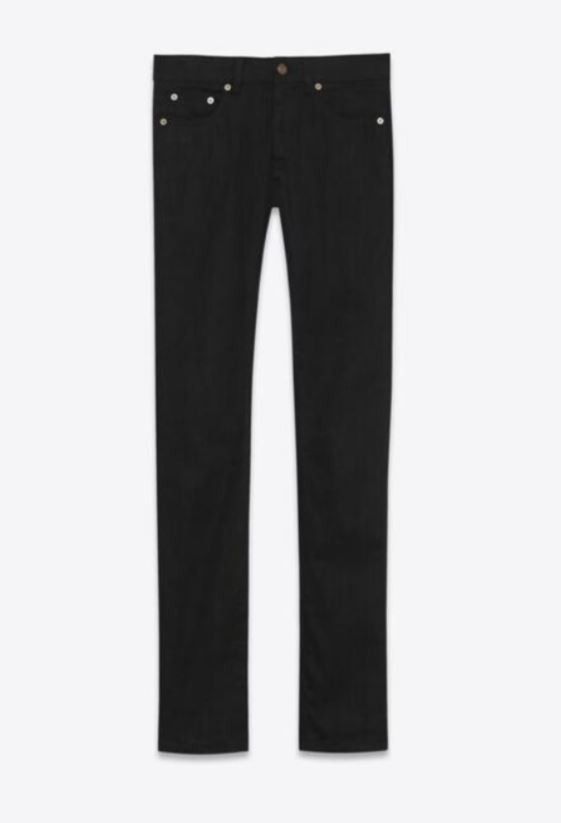 image of Saint Laurent Paris Oc11Z0124 Skinny-Fitjjeans In Worn Black Stretch Denim, Men's (Size 32)