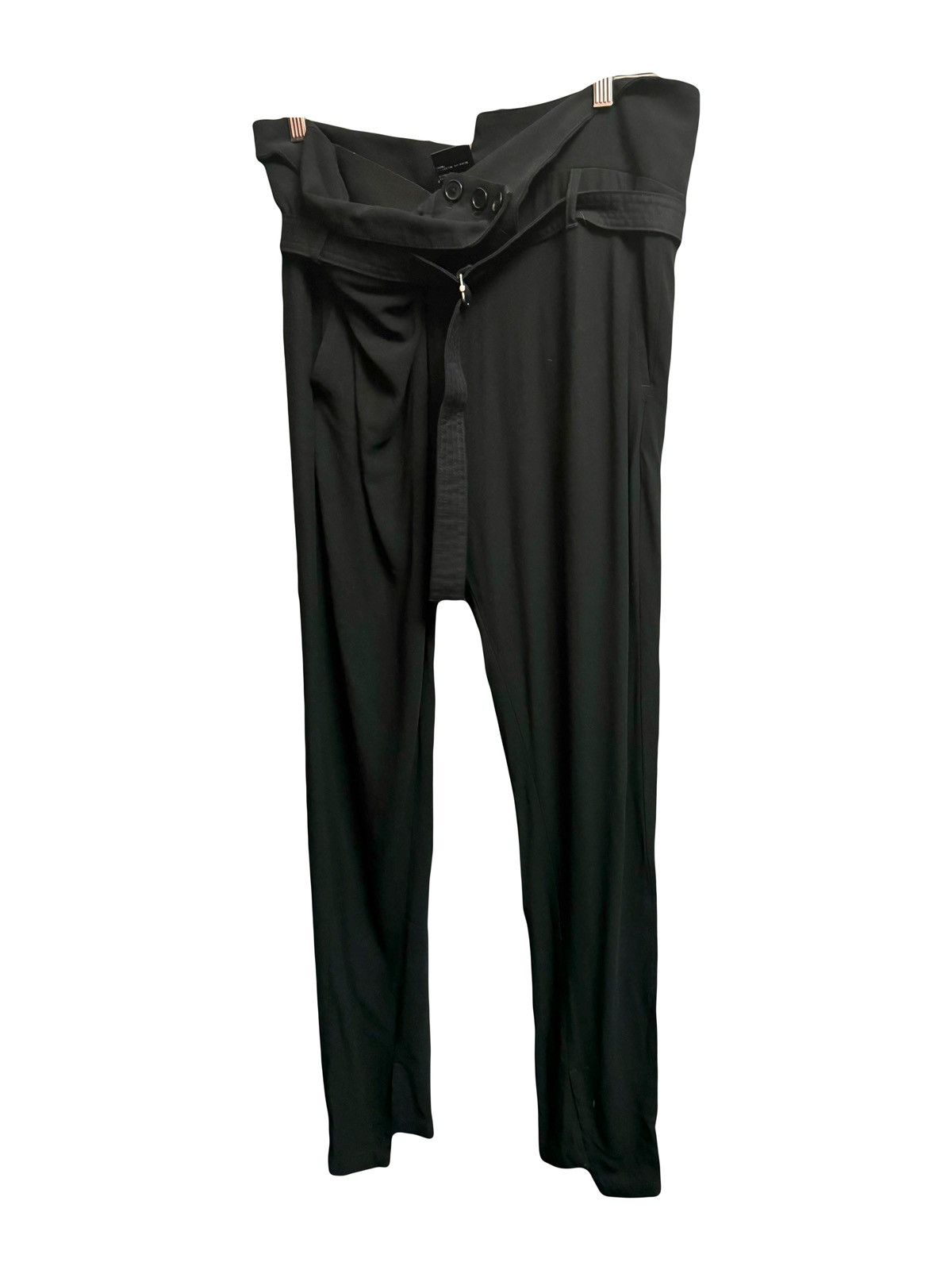 Ann Demeulemeester ann demeulemeester asymmetrical black wool pants 36 fr Size 26" / US 2 / IT 38 - 3 Thumbnail