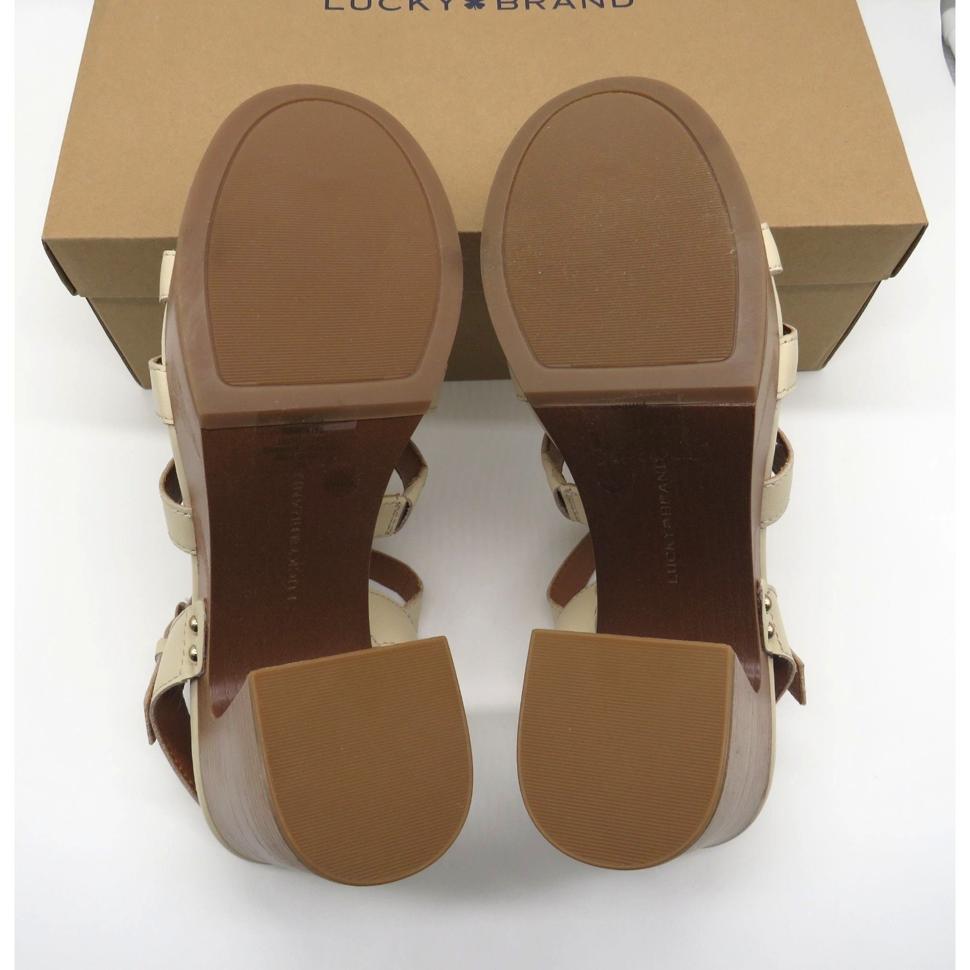 Lucky Brand Lucky Brand Beige Strappy Chunky Heel Sandals Size 10 Adjust Size US 10 / IT 40 - 6 Thumbnail