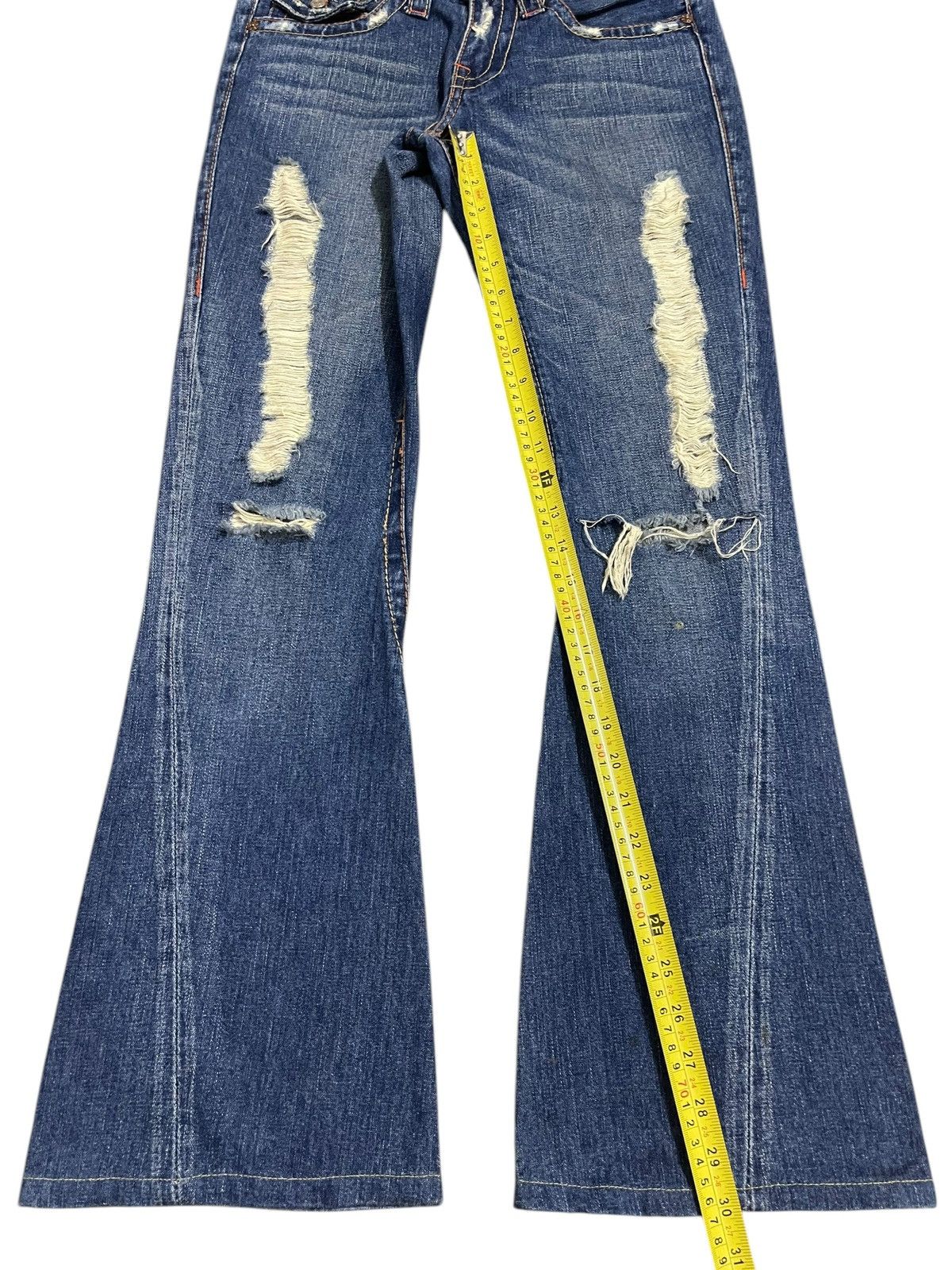 True Religion Vintage True Religion Blue Wash Distressed Bootcut Jeans Size US 28 / EU 44 - 13 Thumbnail