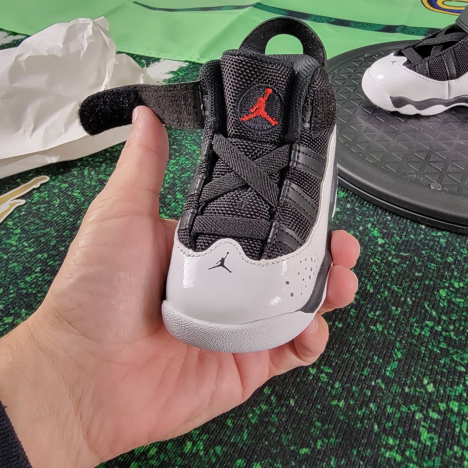 Jordan Brand Jordan 6 Rings "Black/University Red/White" Boys Sz 5c Size US 5 / EU 37 - 3 Thumbnail