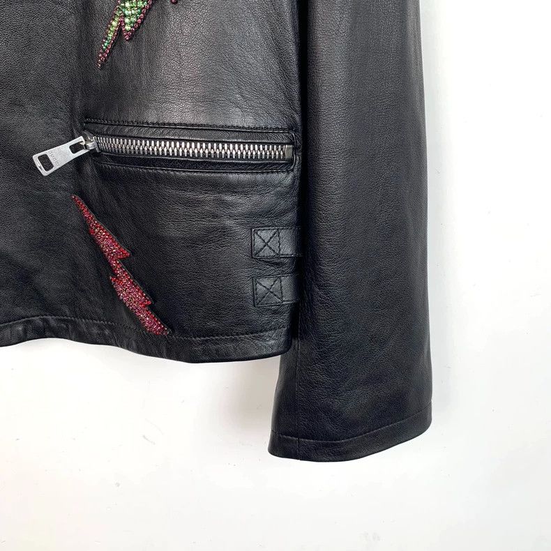 Gucci Gucci Black studded sheep leather lapel long-sleeved leathe Size US S / EU 44-46 / 1 - 4 Thumbnail