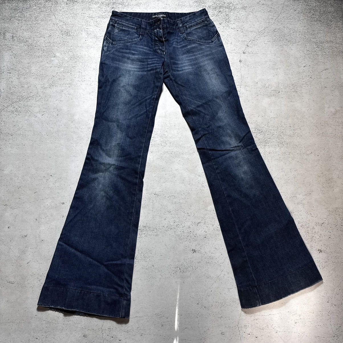 Dolce & Gabbana flared bootcut dolce gabbana jeans y2k with big metal logo Size 26" / US 2 / IT 38 - 4 Thumbnail