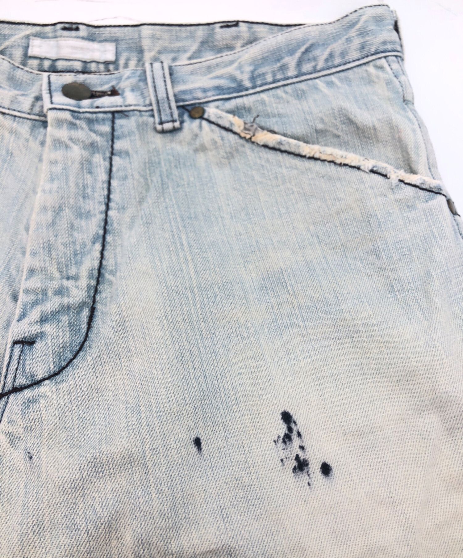 Number (N)ine NUMBER (N)INE Mud-finished Straight Denim Pants 3 x 30 Size US 31 - 6 Thumbnail