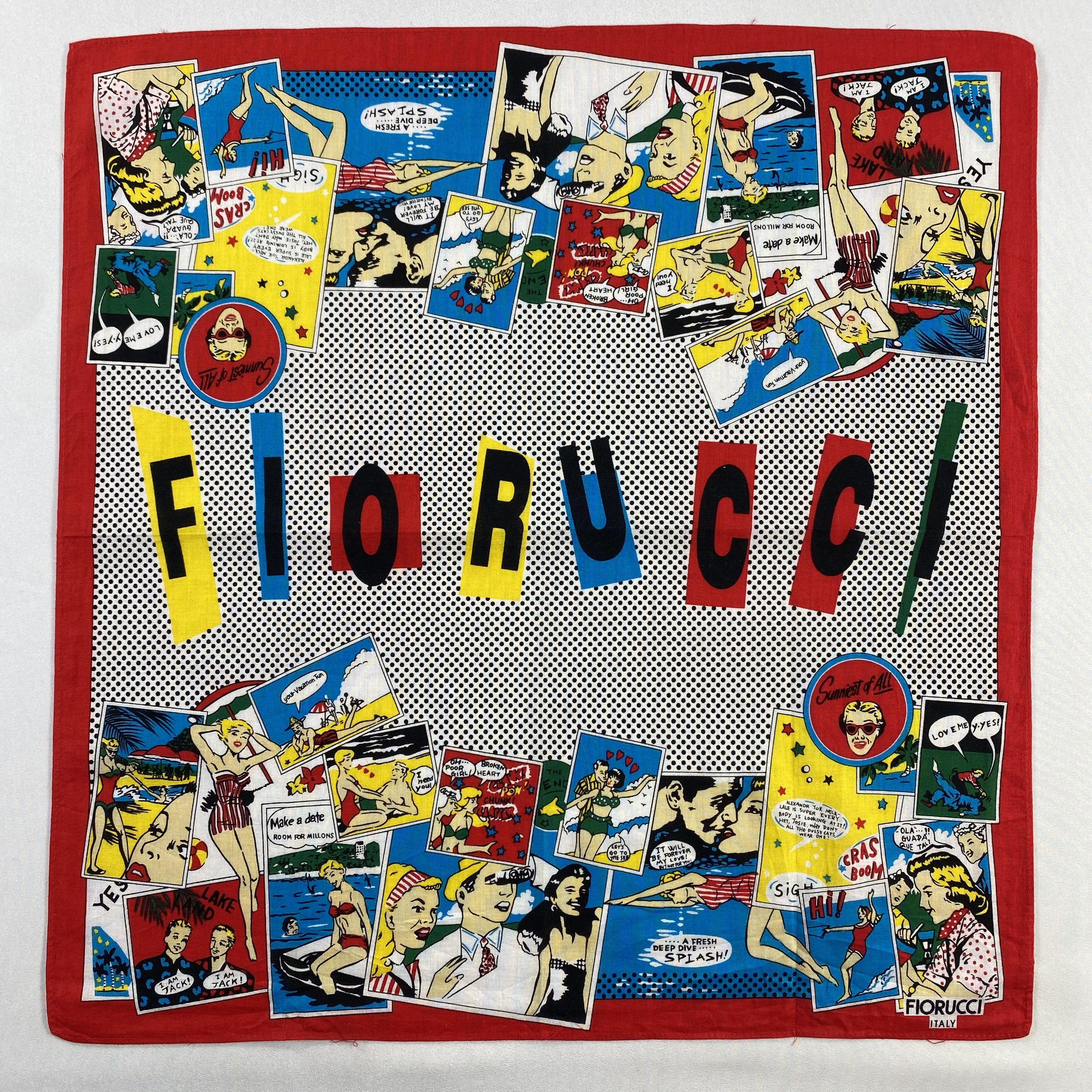 Fiorucci × Vintage Fiorucci Handkerchief / Neckerchief / Bandana-P1674 Size ONE SIZE - 1 Thumbnail