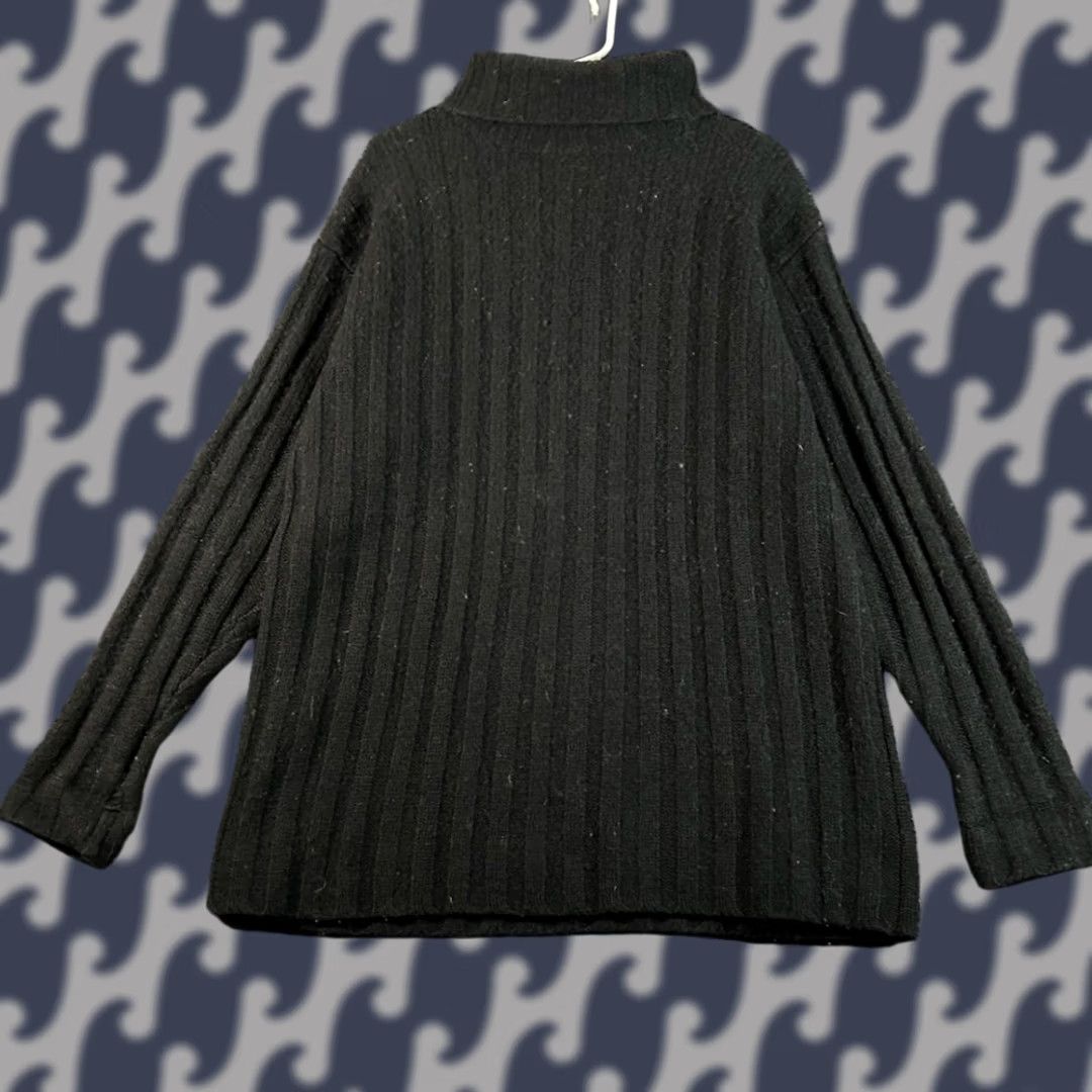 Vintage MODA New York Black Ribbed Turtleneck Sweater Women's Size L 100% Wool Size L / US 10 / IT 46 - 1 Thumbnail