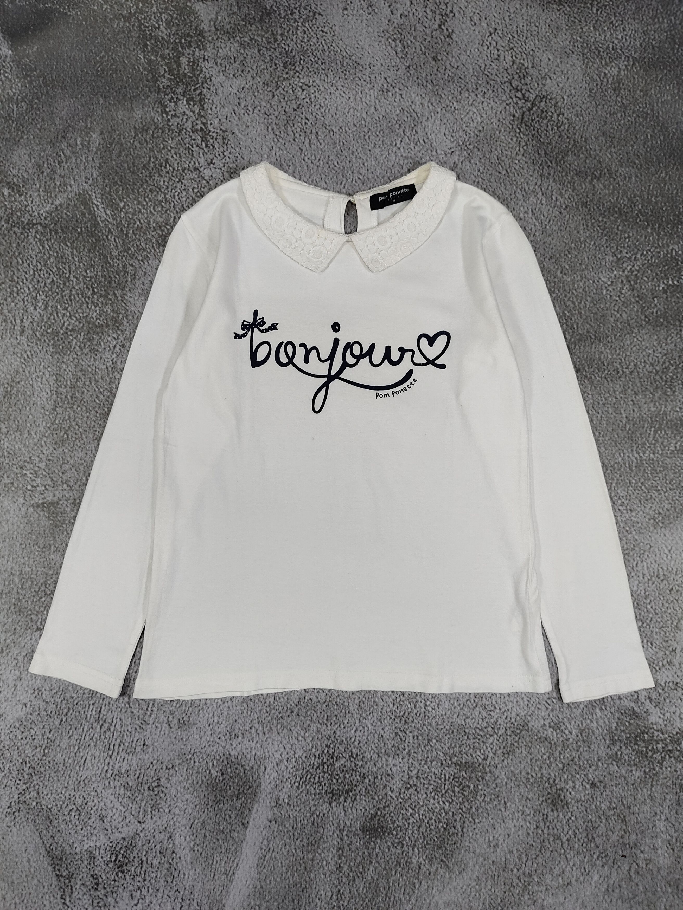 Angel Blue 2000s Pom Ponette🇯🇵 Bonjour Script Peter Pan Lace Collar Size M / US 6-8 / IT 42-44 - 4 Thumbnail