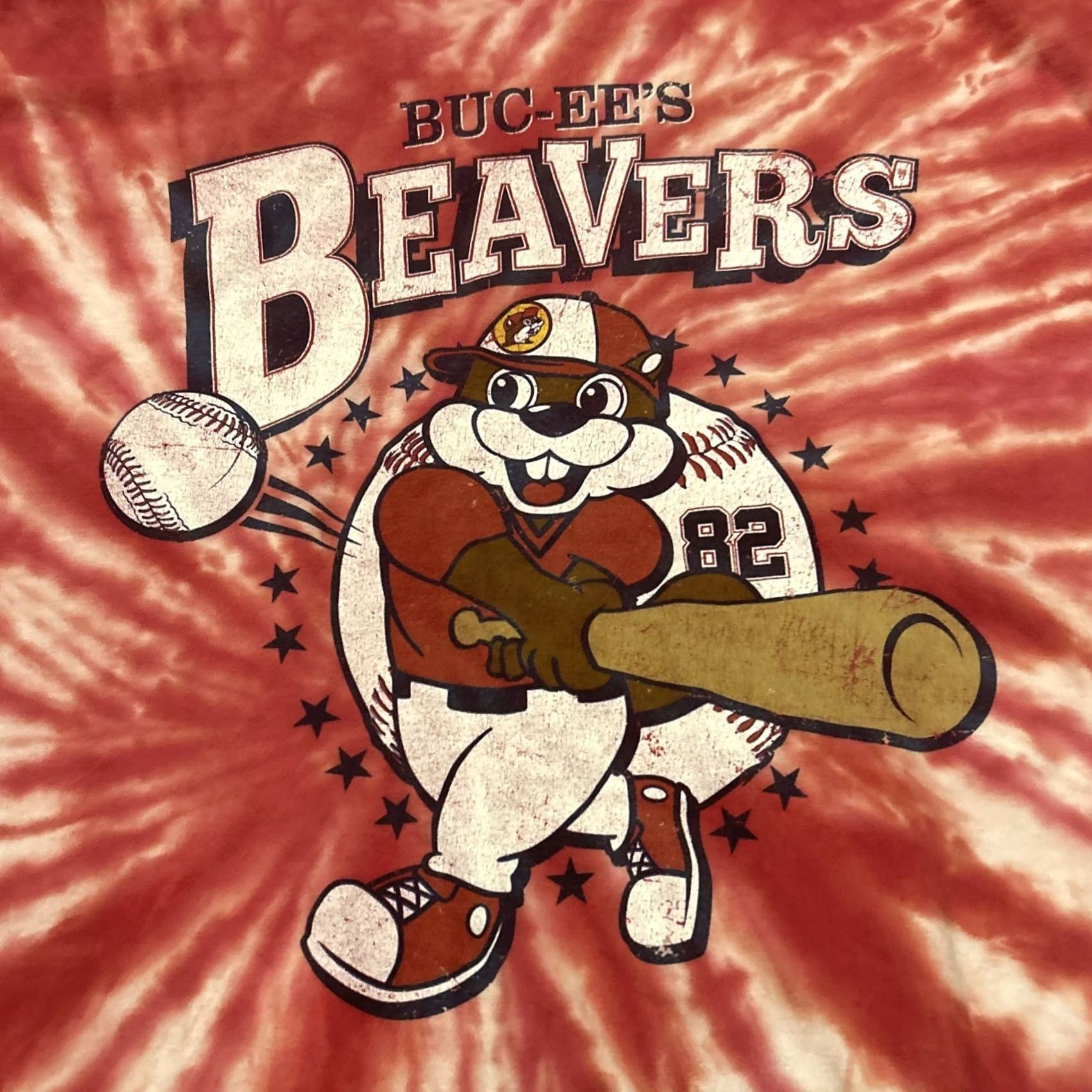 Vintage Buc-ee's Shirt Mens XL Red White Tie Dye Baseball Beaver Graphic Tee B3 Size US XL / EU 56 / 4 - 2 Thumbnail