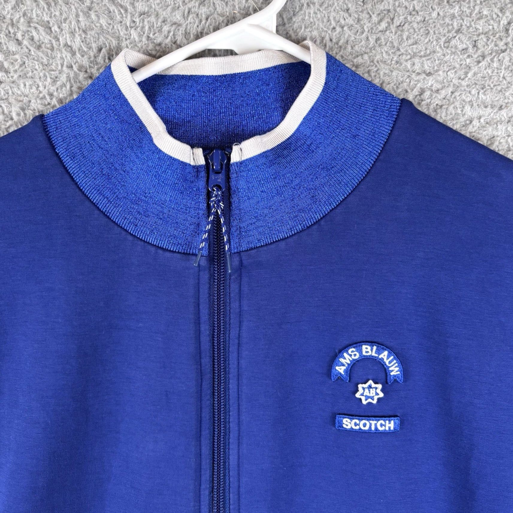Scotch & Soda Scotch & Soda Men AMS Blue Full Zip Cardigan Jumper Size M Blue Knit Hoodie Shirt? Size US M / EU 48-50 / 2 - 2 Thumbnail