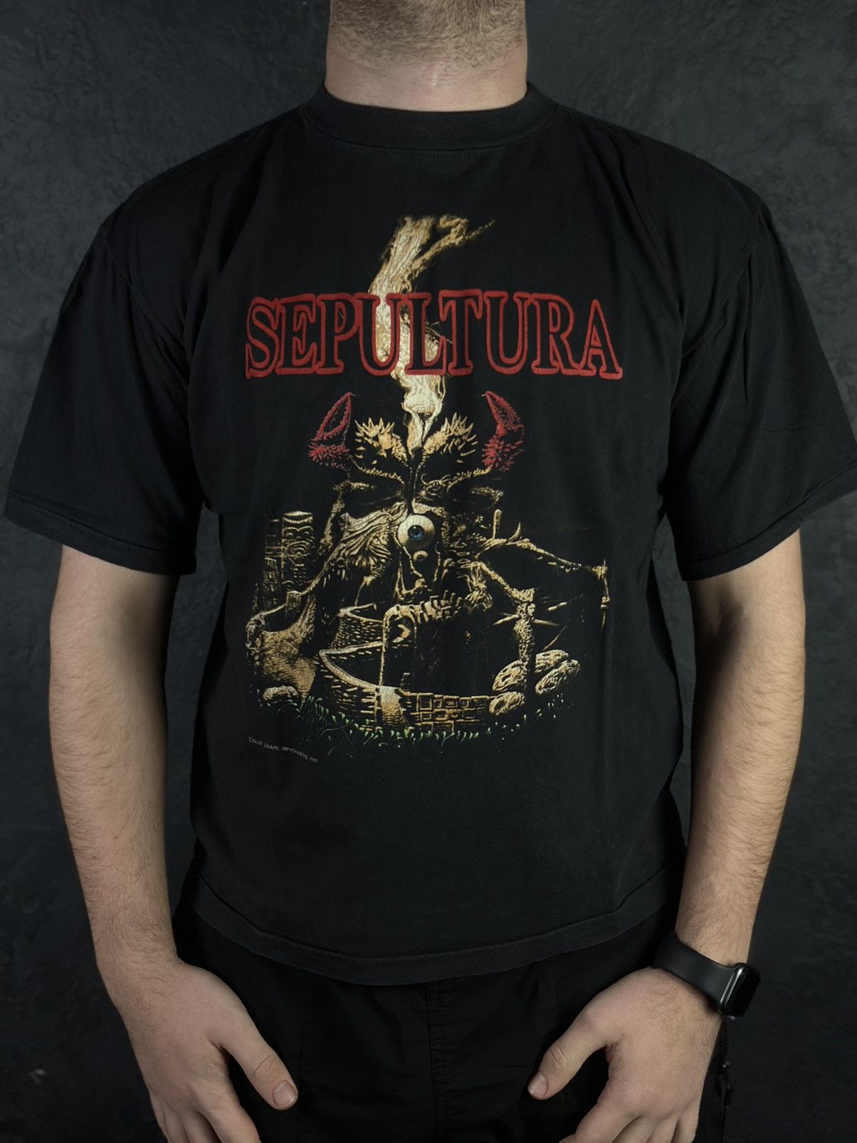 Band Tees Vintage rare Sepultura 1992 European Tour t-shirt Size US M / EU 48-50 / 2 - 1 Thumbnail