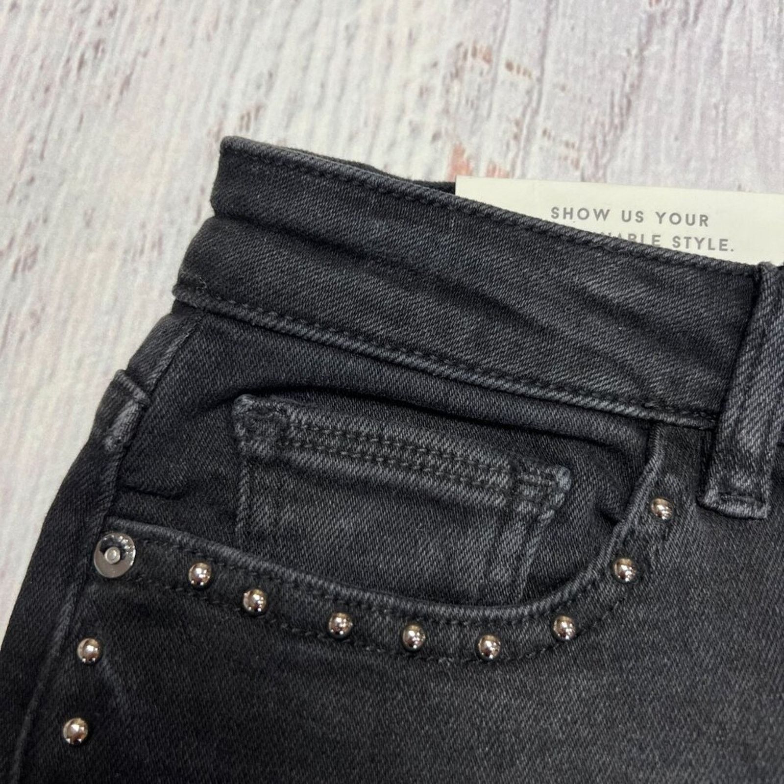 DL1961 DL1961 Chrissy Skinny Jeans Black Studded Size 26 Size 26" / US 2 / IT 38 - 7 Thumbnail