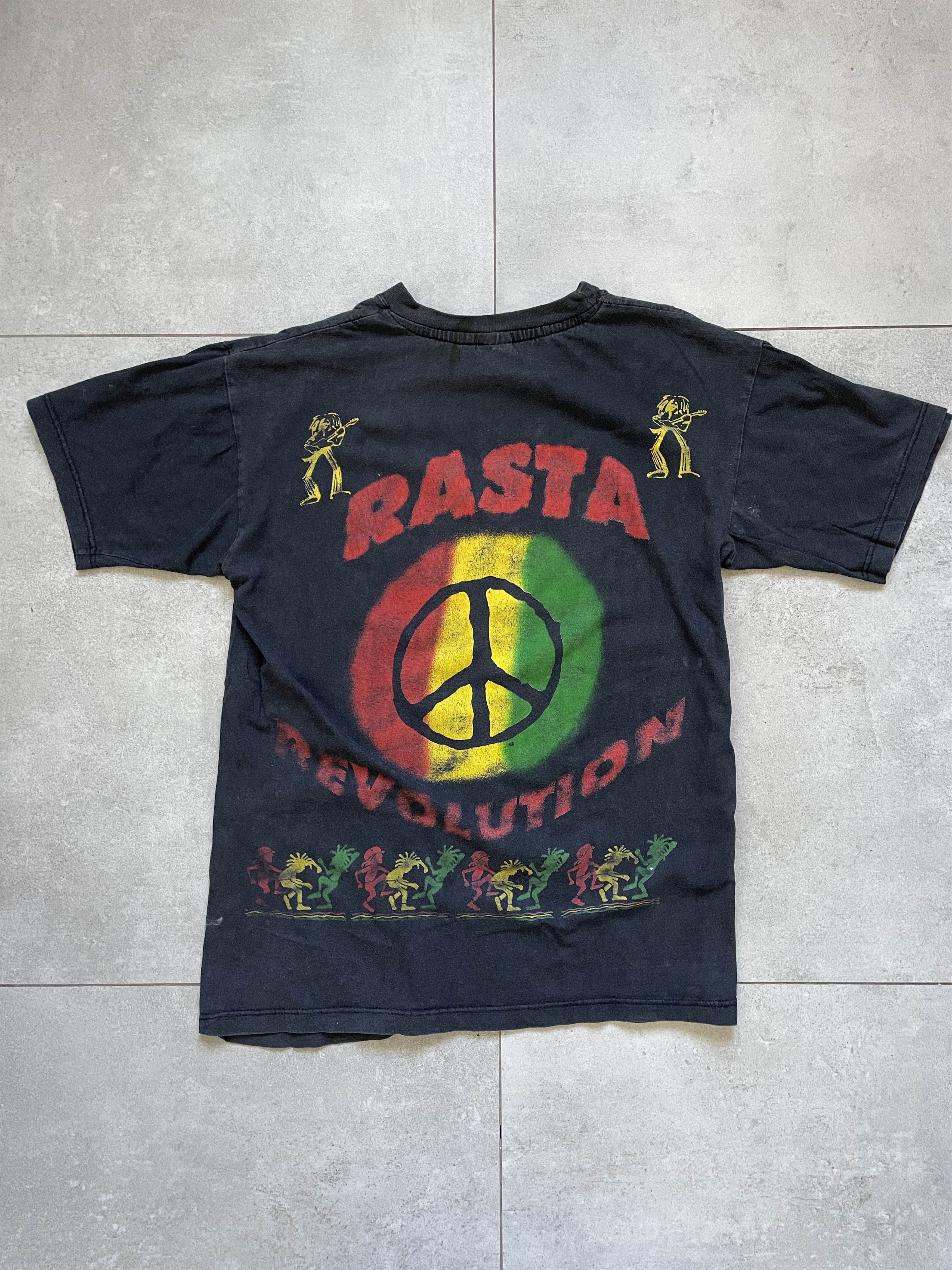 Vintage VINTAGE 90S BOB MARLEY RASTA REVOLUTION BLACK WASHED TEE Size US XL / EU 56 / 4 - 2 Thumbnail