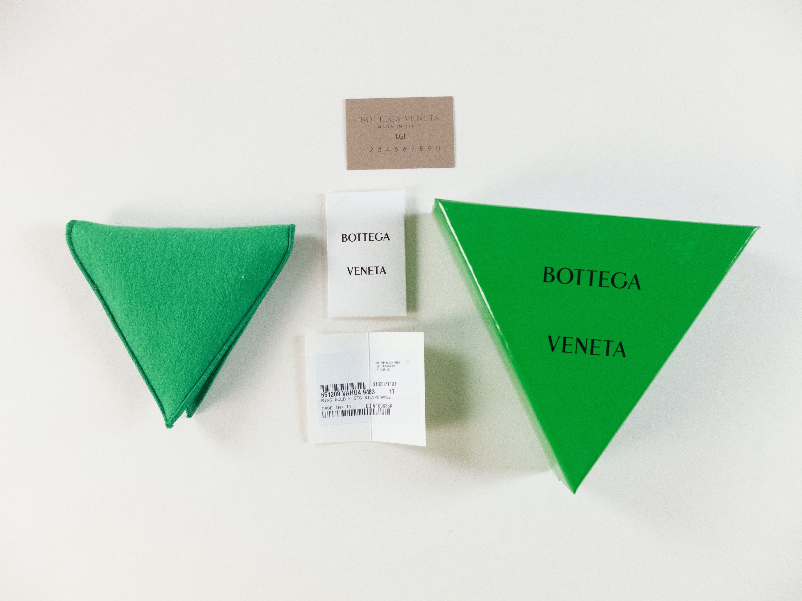 Bottega Veneta BOTTEGA VENETA gold & beige round silver double ring 8 17 q Size ONE SIZE - 7 Thumbnail