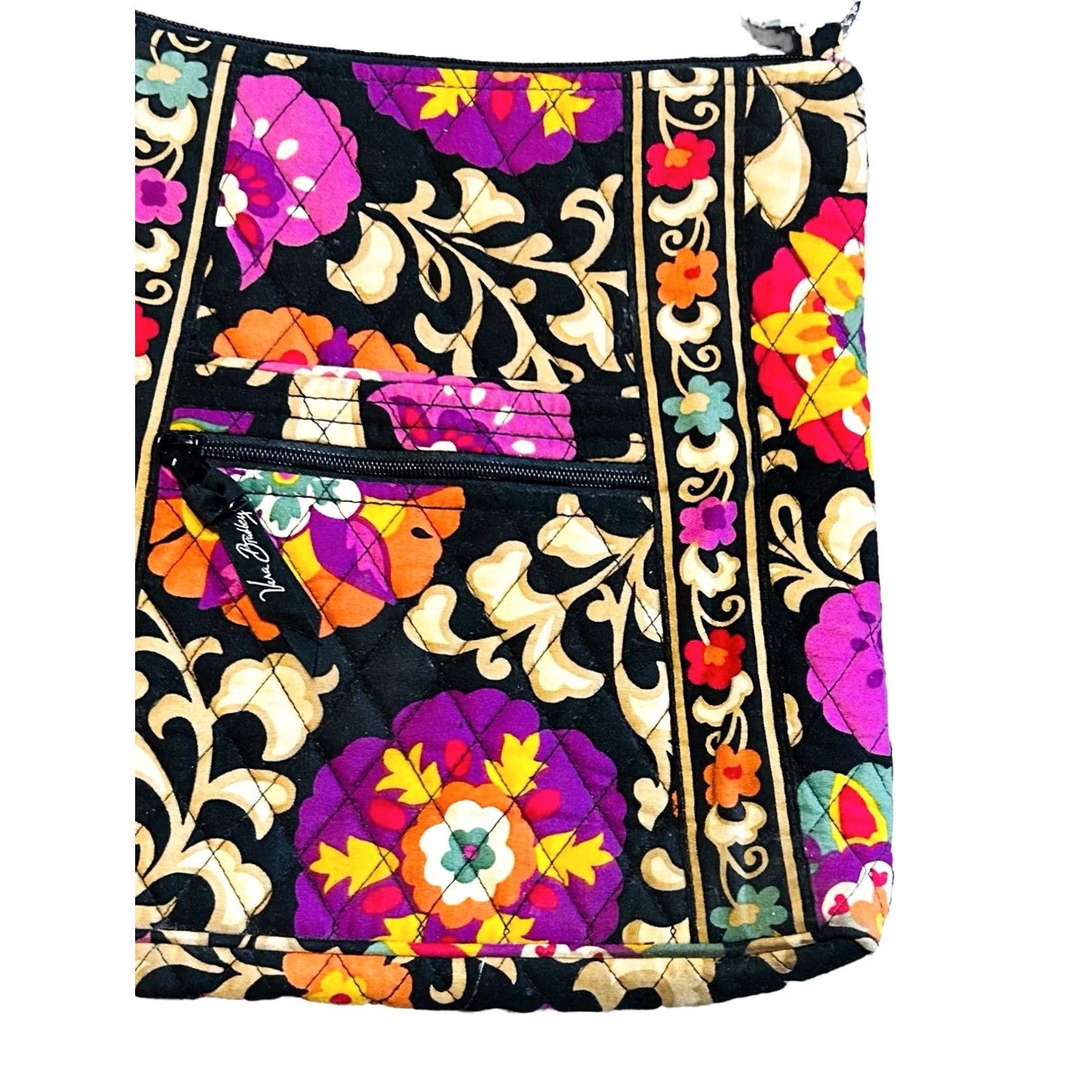 Vera Bradley Vera Bradley Crossbody Hipster Bag Suzani Pattern Floral Purse W/Wristlet Wallet Read Womens Medium Multicolor Floral 11x2in 56in Strap Drop Size ONE SIZE - 4 Thumbnail
