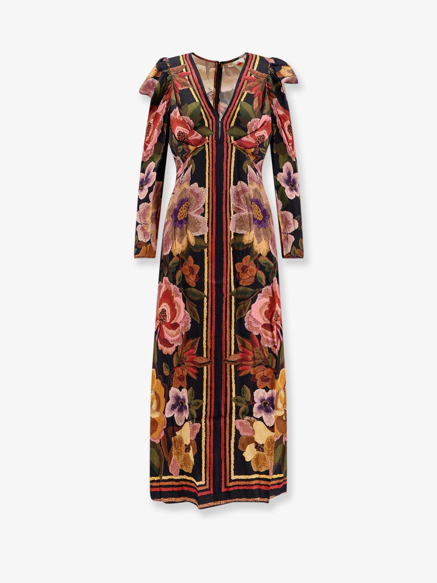 Farm Rio Viscose Long Dress With Chenille Flowers Print Size XXS / US 00 / IT 34 - 1 Thumbnail