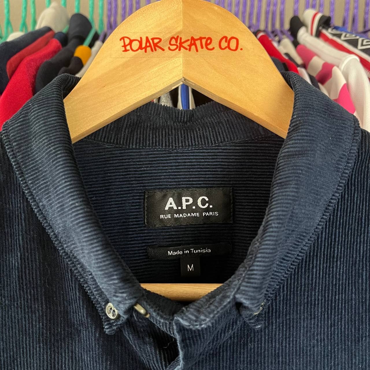 A.P.C. APC Corduroy Velvet Blue Button Shirt Size M Size US M / EU 48-50 / 2 - 5 Thumbnail