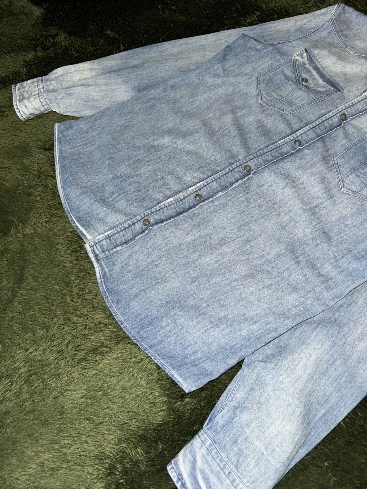 Armani [EU L] Armani Jeans Vintage Washed Western Denim Shirt Size US L / EU 52-54 / 3 - 5 Thumbnail