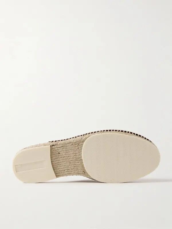 Loro Piana o1srvl11e0225 Seaside Walk Leather Backless Espadrilles Size US 12 / EU 45 - 3 Thumbnail
