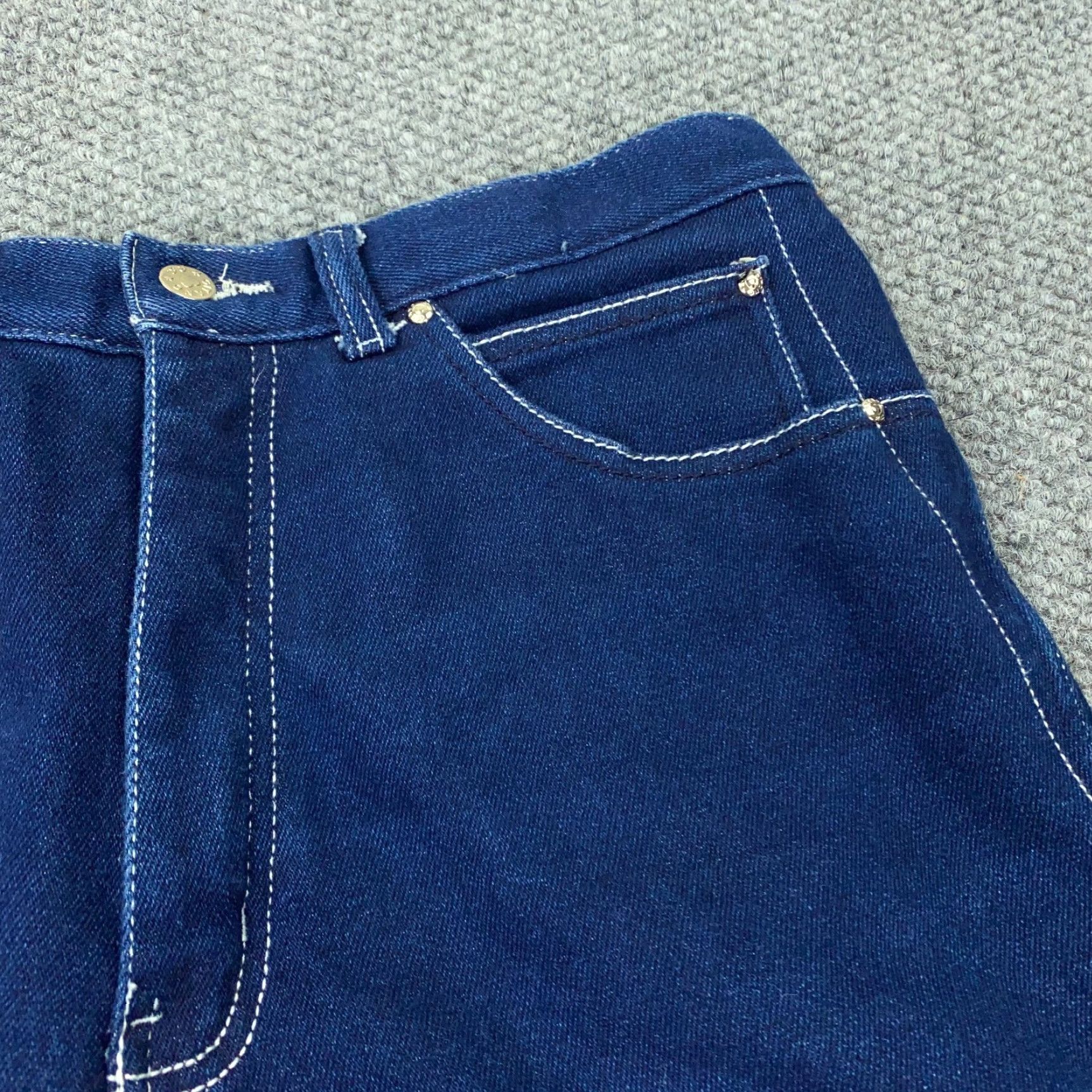 Vintage VINTAGE Gitano Jeans Womens 34 (31" Waist) Short Blue Tapered High-Rise Mom Denim Cotton Polyester Stretch Zip Size 31" - 4 Thumbnail