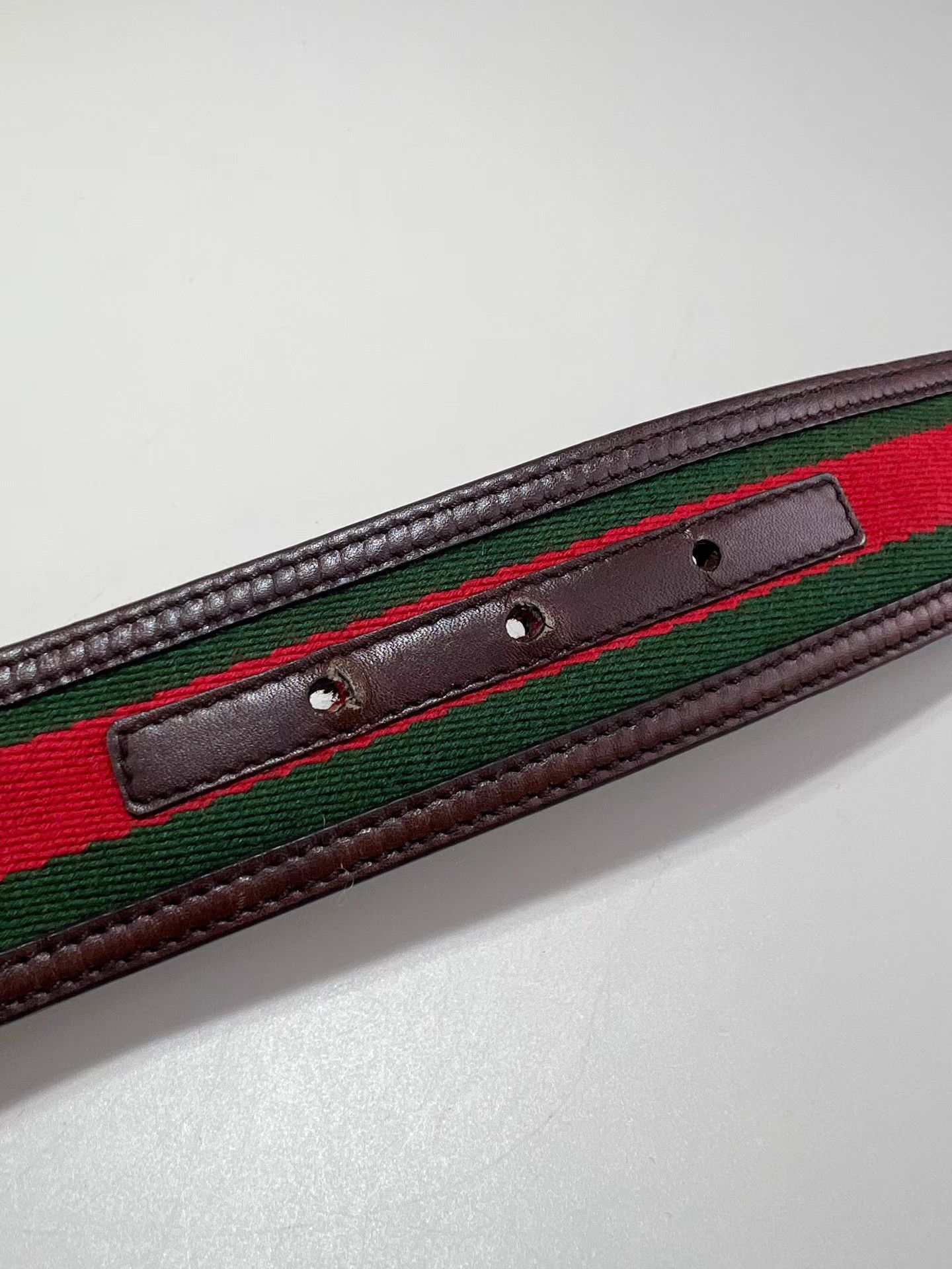 Gucci GUCCI Web Green-Red Stripe GG Gold Buckle Belt Size ONE SIZE - 6 Thumbnail