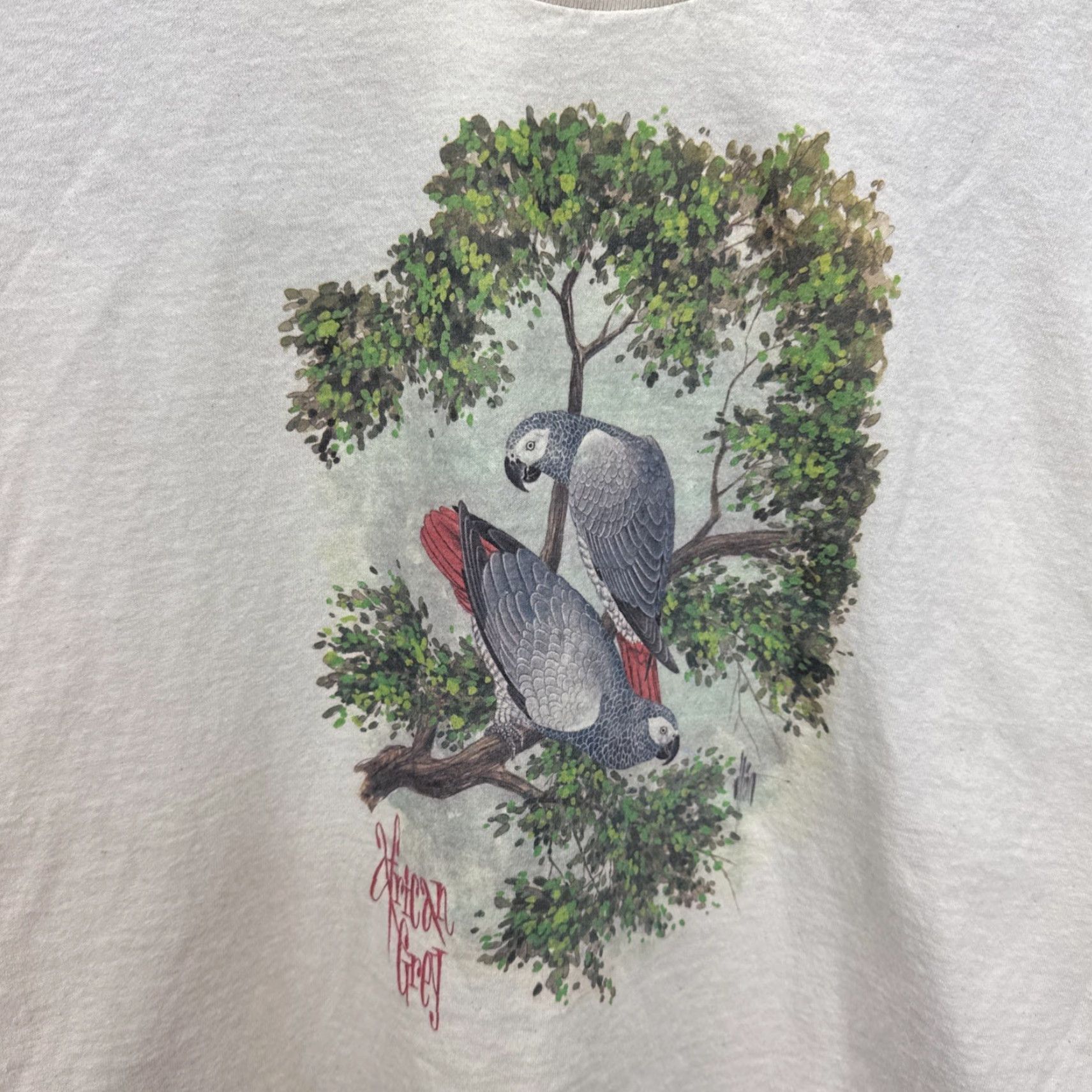 Lee VINTAGE Parrot Graphic Tee Lee Totally Cotton T-Shirt Adult XL Beige 90s Size US XL / EU 56 / 4 - 2 Thumbnail