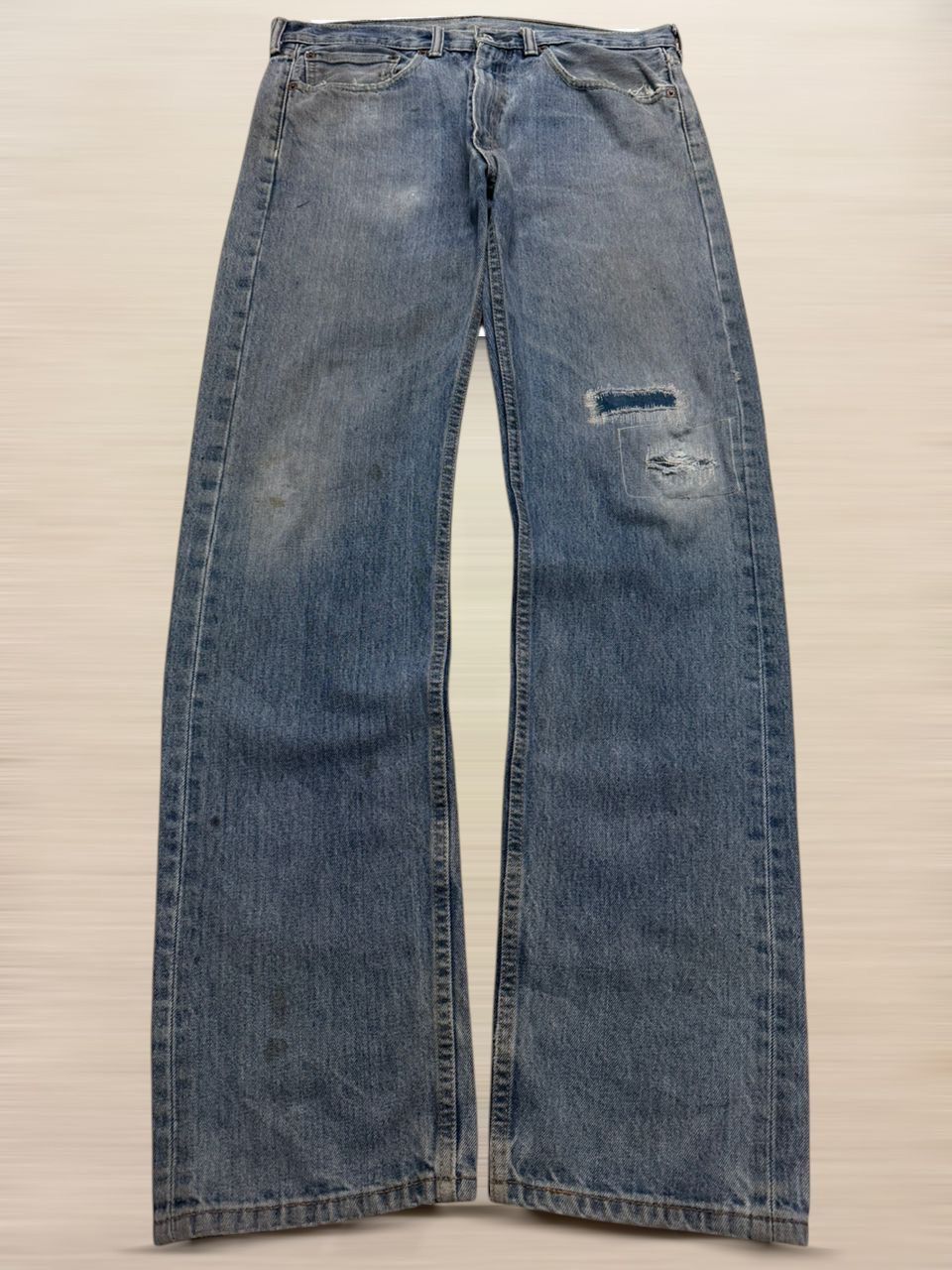 Levi's VINTAGE 2000s LEVI’S PATCHWORK THRASHED BLUE JEANS Size US 35 - 1 Thumbnail