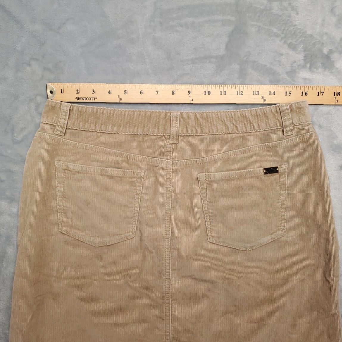 Vintage LL Bean Skirt Womens 12 Light Brown Corduroy Retro Classic Y2K 90s Casual Size 34" / US 12 / IT 48 - 7 Thumbnail