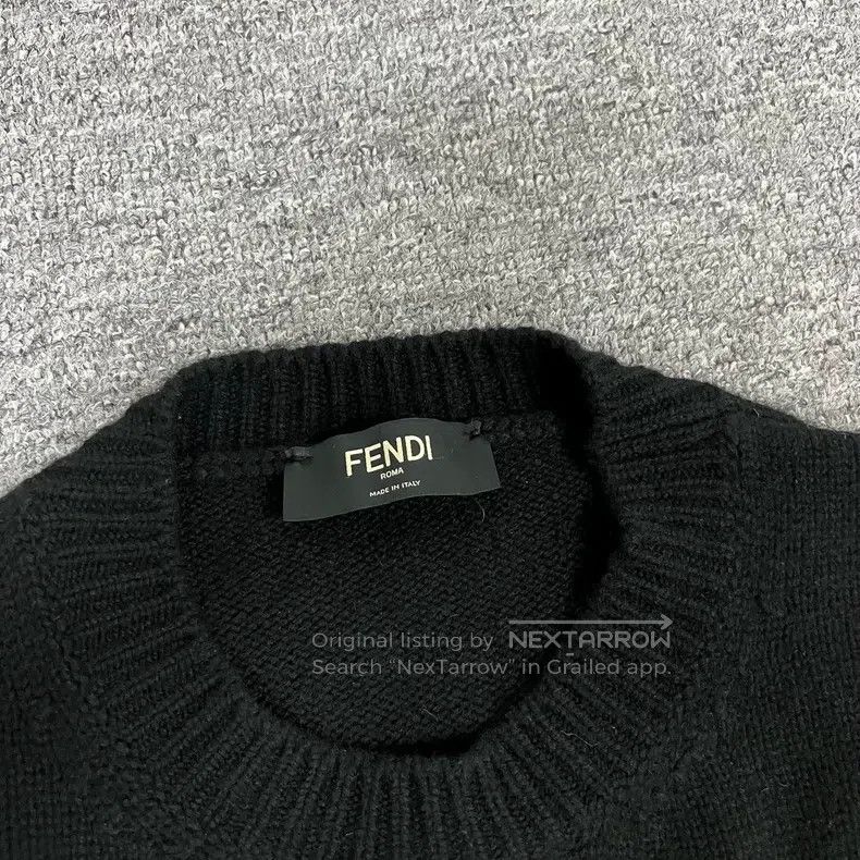 Fendi Fendi Green letter Logo floral cashmere knitted crew neck Size US S / EU 44-46 / 1 - 5 Thumbnail