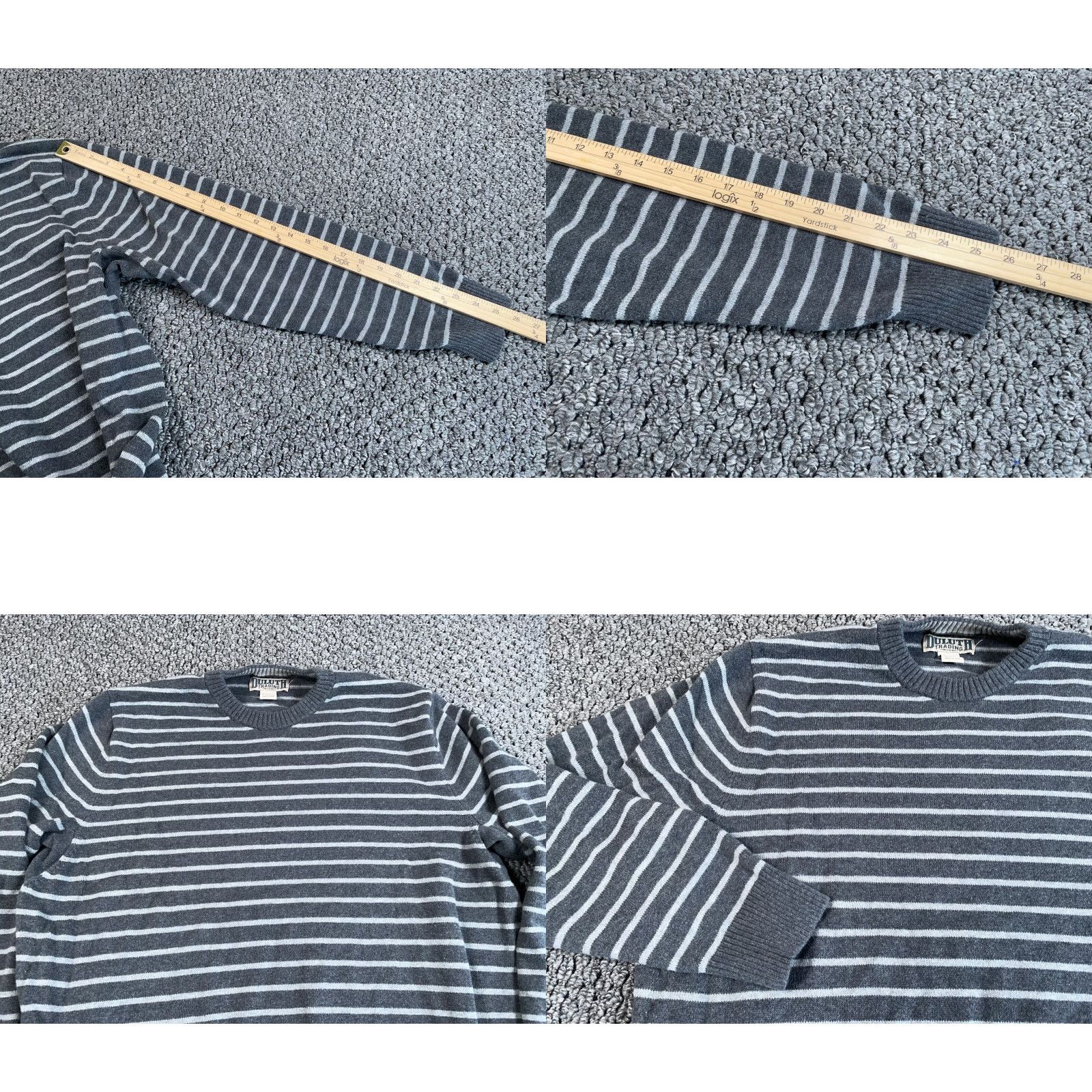 Vintage DULUTH Cotton Blend Chunky Knit Striped Sweater Adult XL Gray Crewneck Mens Size US XL / EU 56 / 4 - 8 Thumbnail