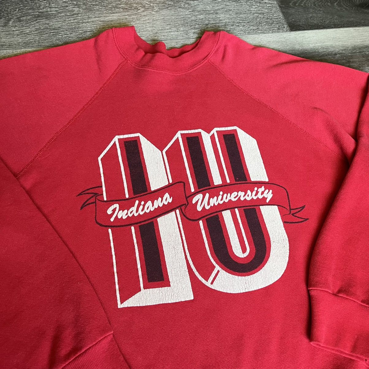 Vintage Vintage 80s Indiana University Hoosiers Crewneck Sweatshirt Size US XL / EU 56 / 4 - 2 Thumbnail