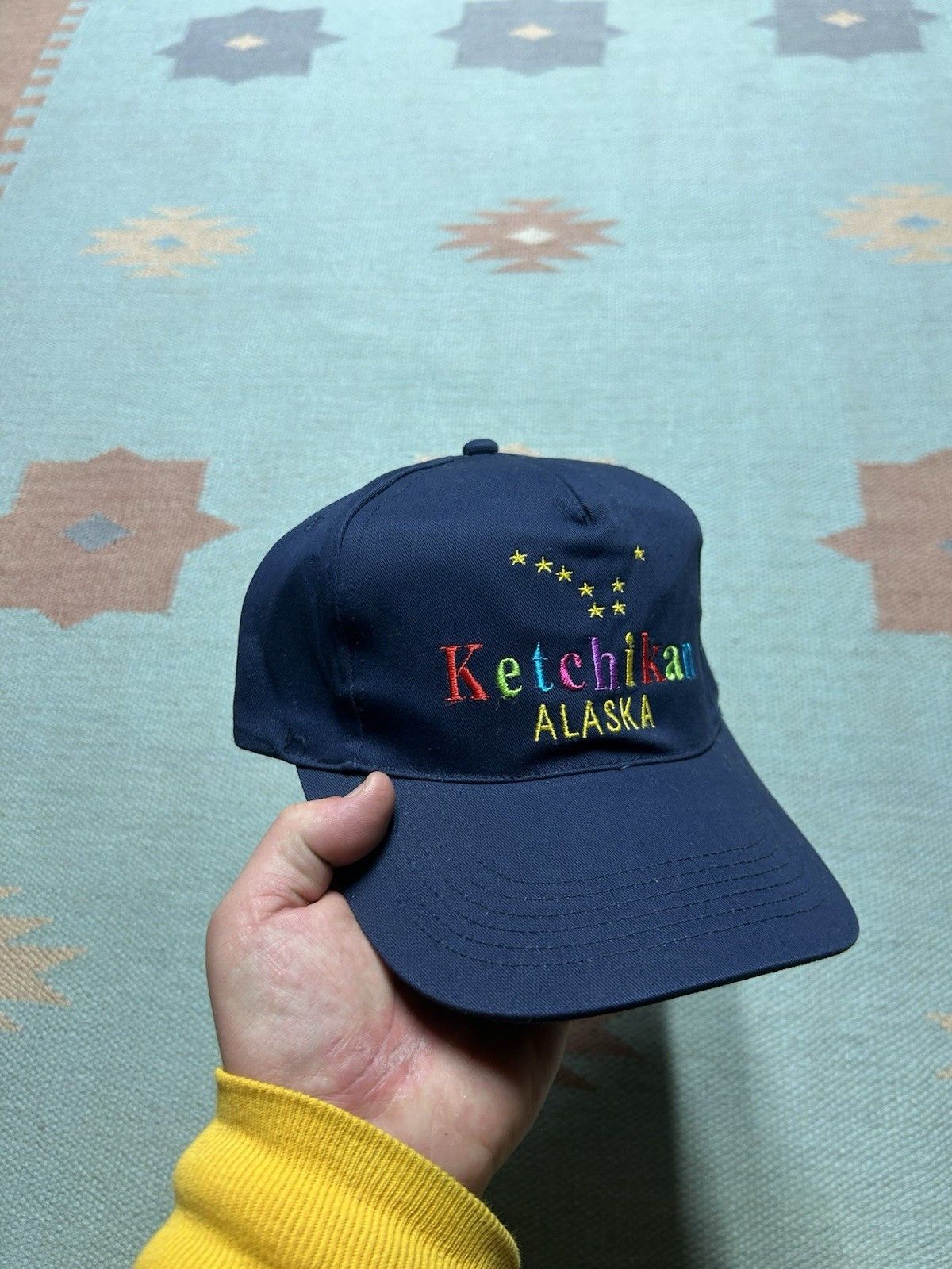 Vintage Vtg hat Ketchikan Alaska stars Big Dipper flag rainbow Size ONE SIZE - 1 Thumbnail