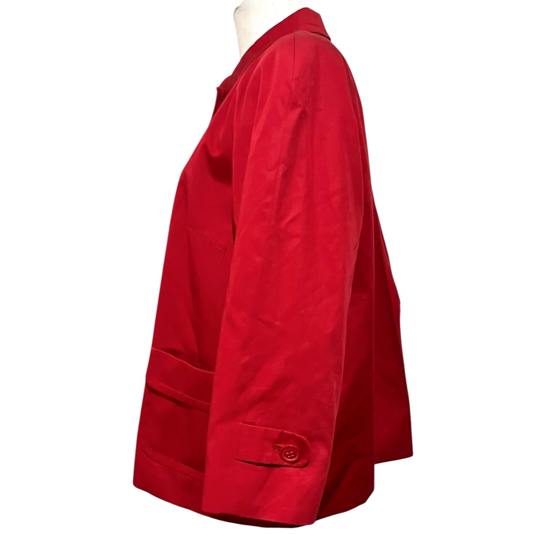 Talbots VINTAGE Talbots Jacket Red 100% Cotton Button Front Pockets Womens 18 Blazer Jacket Women 18 Red Solid Casual Business Travel Mens Womens Girls Size XXL / US 16-18 / IT 52-54 - 5 Thumbnail