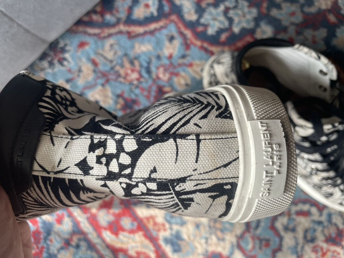 Saint Laurent Paris SLP high-top canvas graphic print sneakers Size US 9.5 / EU 42-43 - 5 Thumbnail
