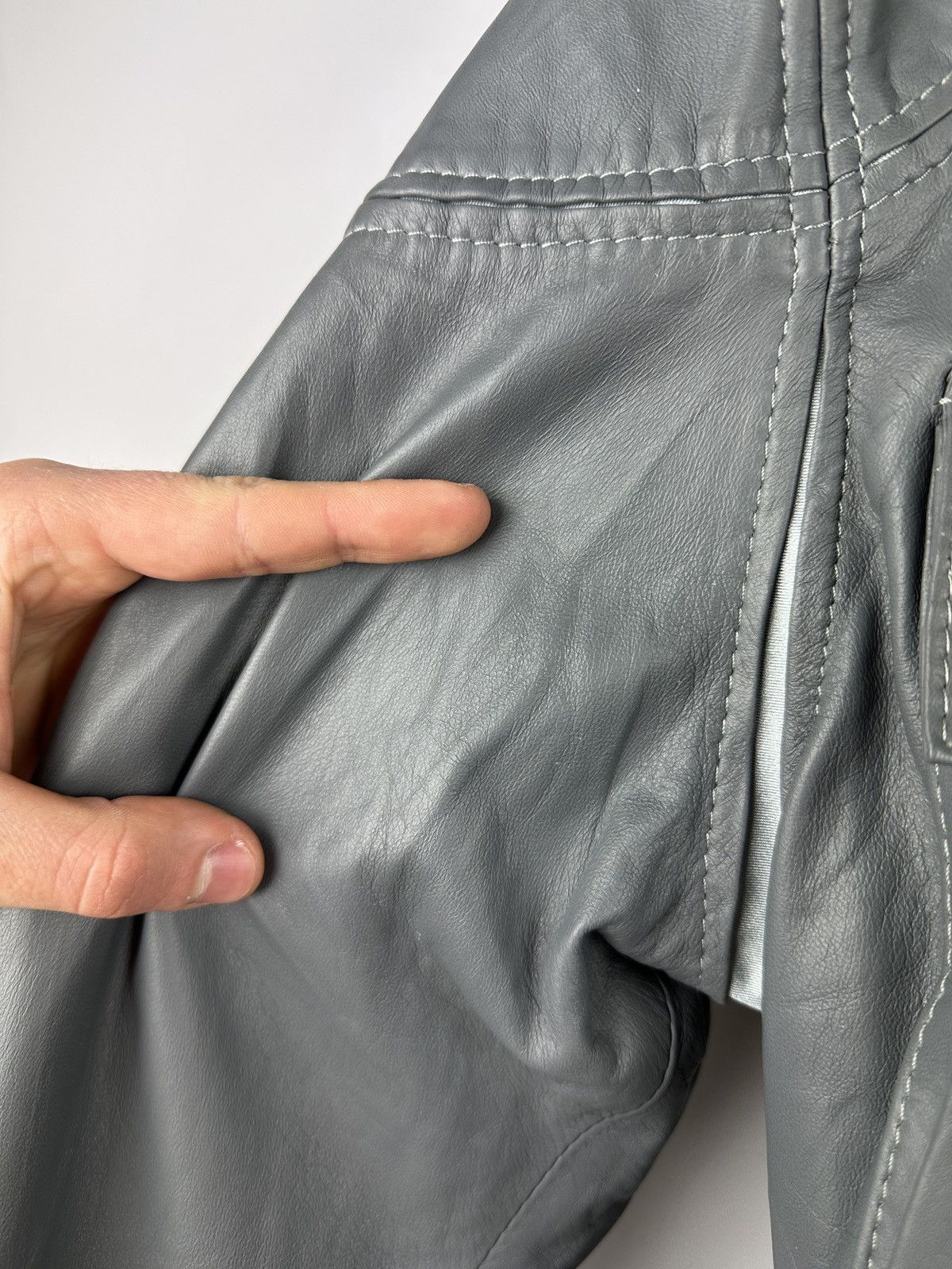 Belstaff NWT Belstaff Centaur Gray Belted Leather Jacket Man Size US L / EU 52-54 / 3 - 10 Thumbnail