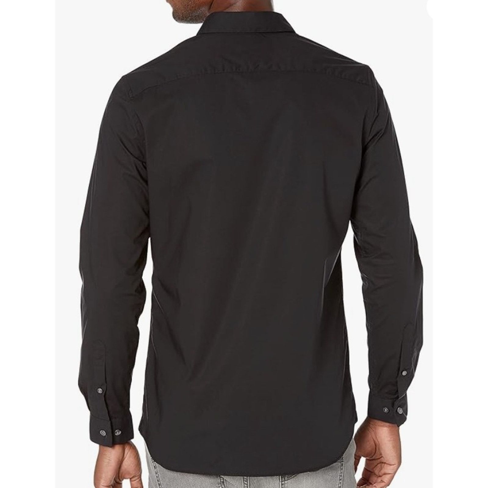 Lacoste Lacoste Mens Long Sleeve Solid Slim Fit Poplin Shirt Black S Size US S / EU 44-46 / 1 - 3 Thumbnail