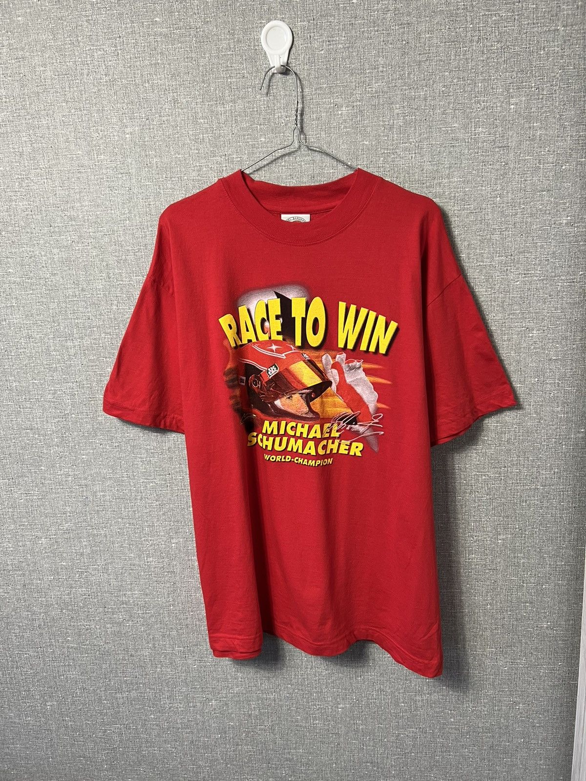 NASCAR Vintage 90s Michael Schumacher “ Race To Win” T-Shirt Size US L / EU 52-54 / 3 - 1 Thumbnail