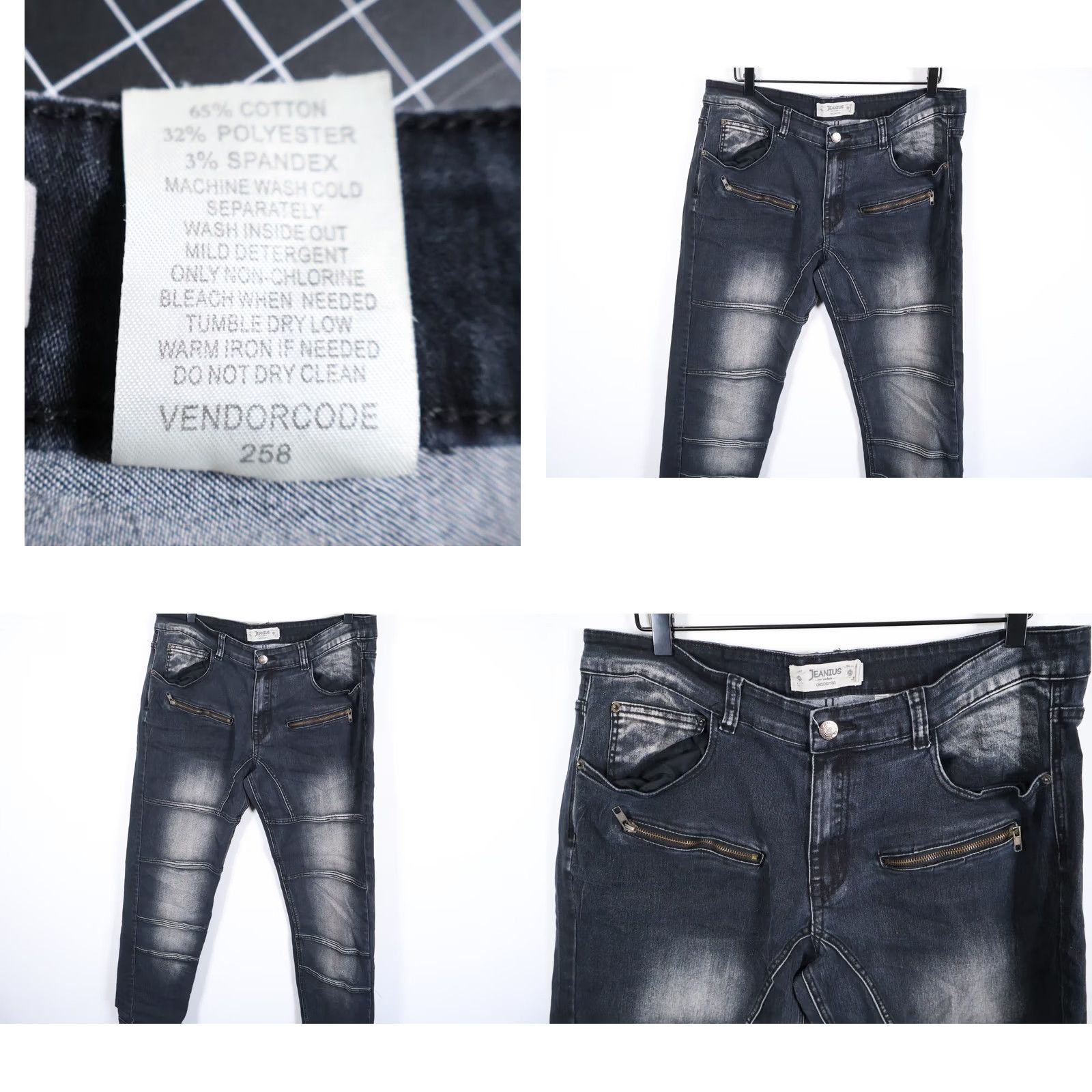 Akademiks VINTAGE Akademiks Jeans Men's 36 x 32 Black Denim Tapered Biker Low Rise Y2K VTG - 90s Grunge USA Mens Jeans Size US 36 / EU 52 - 9 Thumbnail