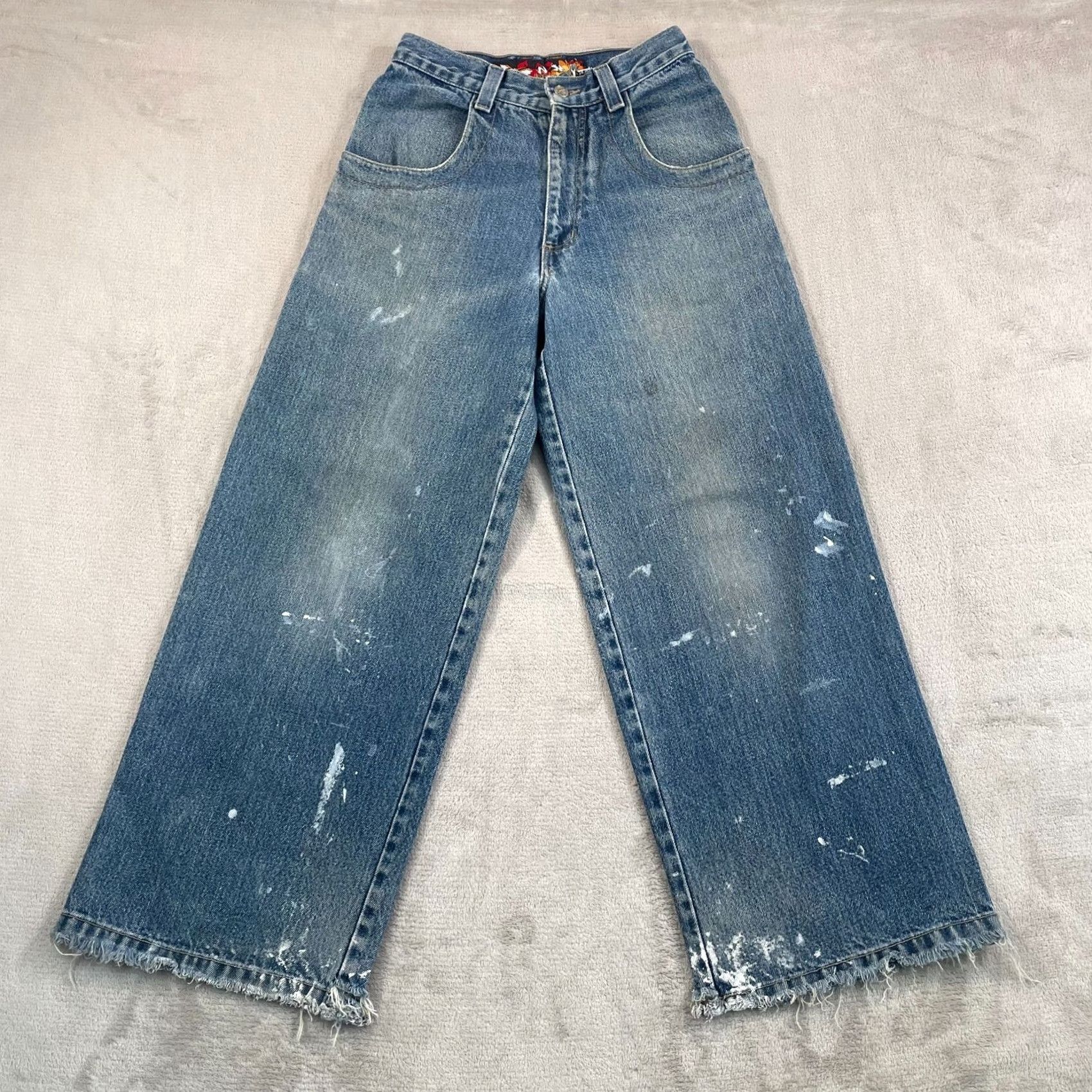 Denime VINTAGE Jynx Jeans Men 26x27 Wide Baggy Denim Blue 90s Jazz Casual Relaxed M Made USA Jeans Mens Size US 26 / EU 42 - 4 Thumbnail
