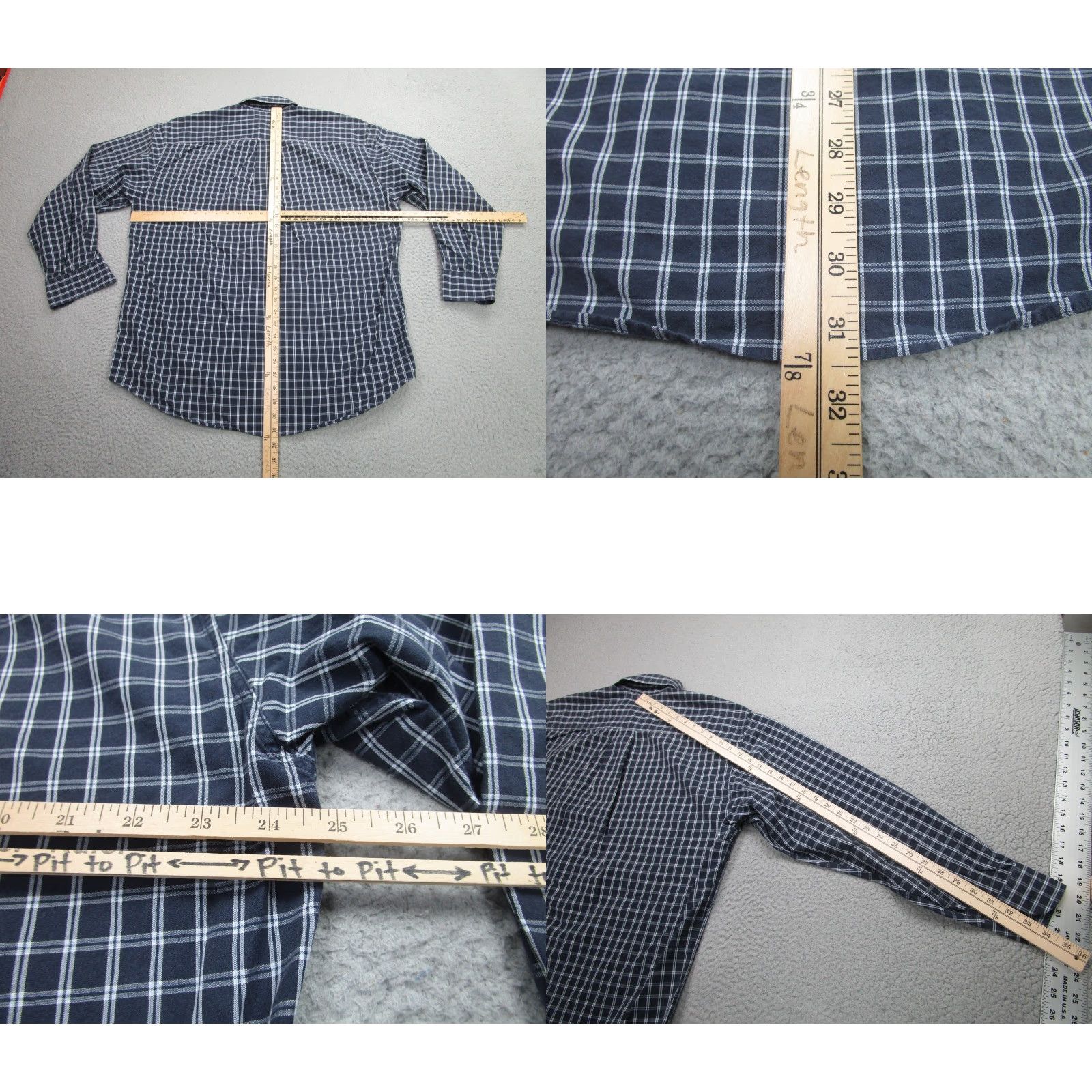 Ermenegildo Zegna Ermenegildo Zegna Dress Shirt Men Large Blue Plaid Cotton Business Casual 2010s Size 42R - 8 Thumbnail