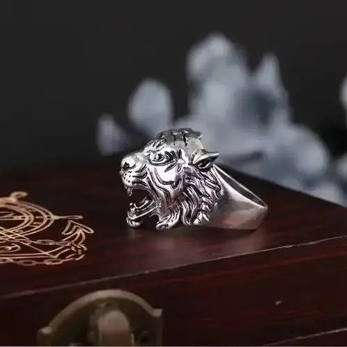 Jewelry × Vintage Vintage Tiger Ring Men's Exquisite Animal Jewelry Size ONE SIZE - 4 Thumbnail