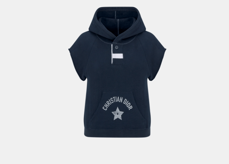 Dior o1w1db10725 423S25 Hooded Sweatshirt in Navy Blue Size L / US 10 / IT 46 - 1 Thumbnail
