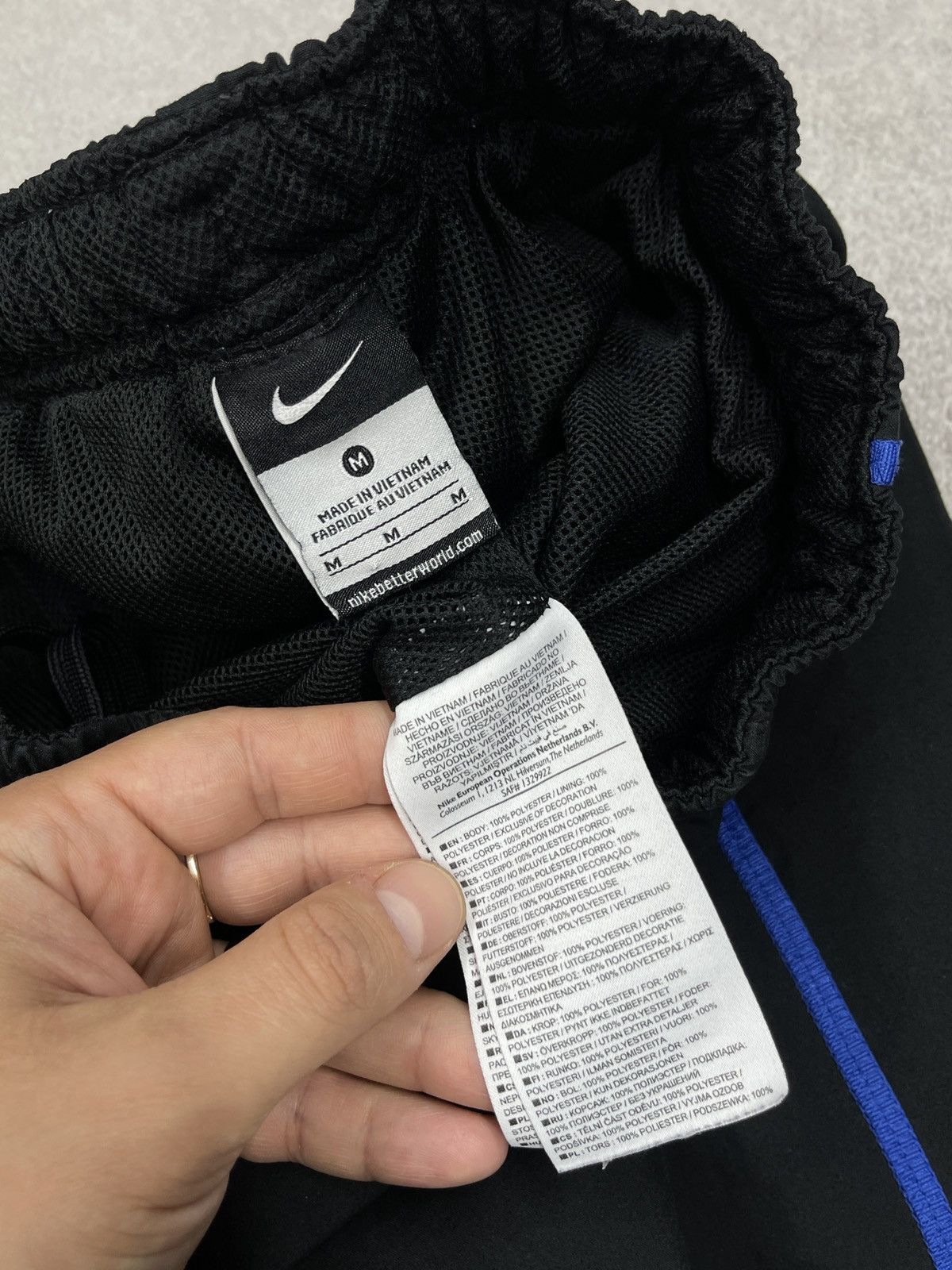 Nike Vintage Nike Nylon Sweatpants Black Double Big Logo Drill Size US 32 / EU 48 - 10 Thumbnail
