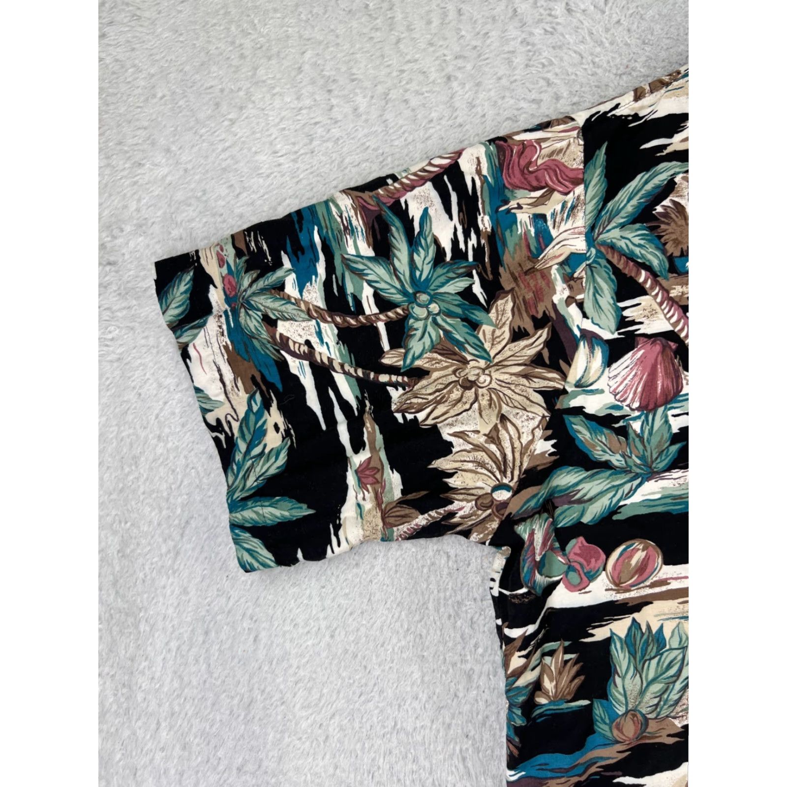Vintage VINTAGE Zevo Shirt Men L Green Floral Button-Up Hawaiian Aloha Beach Vacation Cotton Short Sleeve Button 2XL XXL Relaxed Mens Size US L / EU 52-54 / 3 - 3 Thumbnail