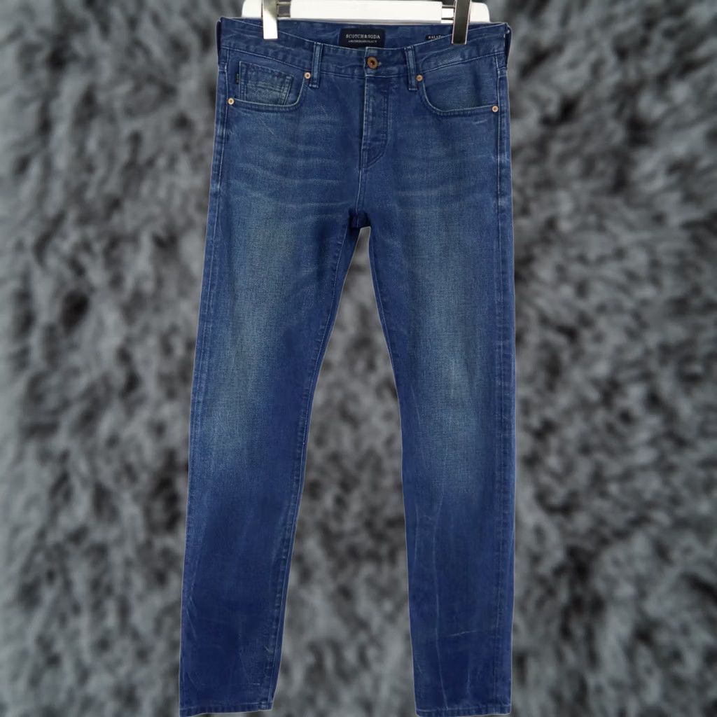 Scotch & Soda SCOTCH & SODA Ralston Jeans Men's Slim Blue Denim Whiskers Button Fly W30/L32 Size US 30 / EU 46 - 1 Thumbnail