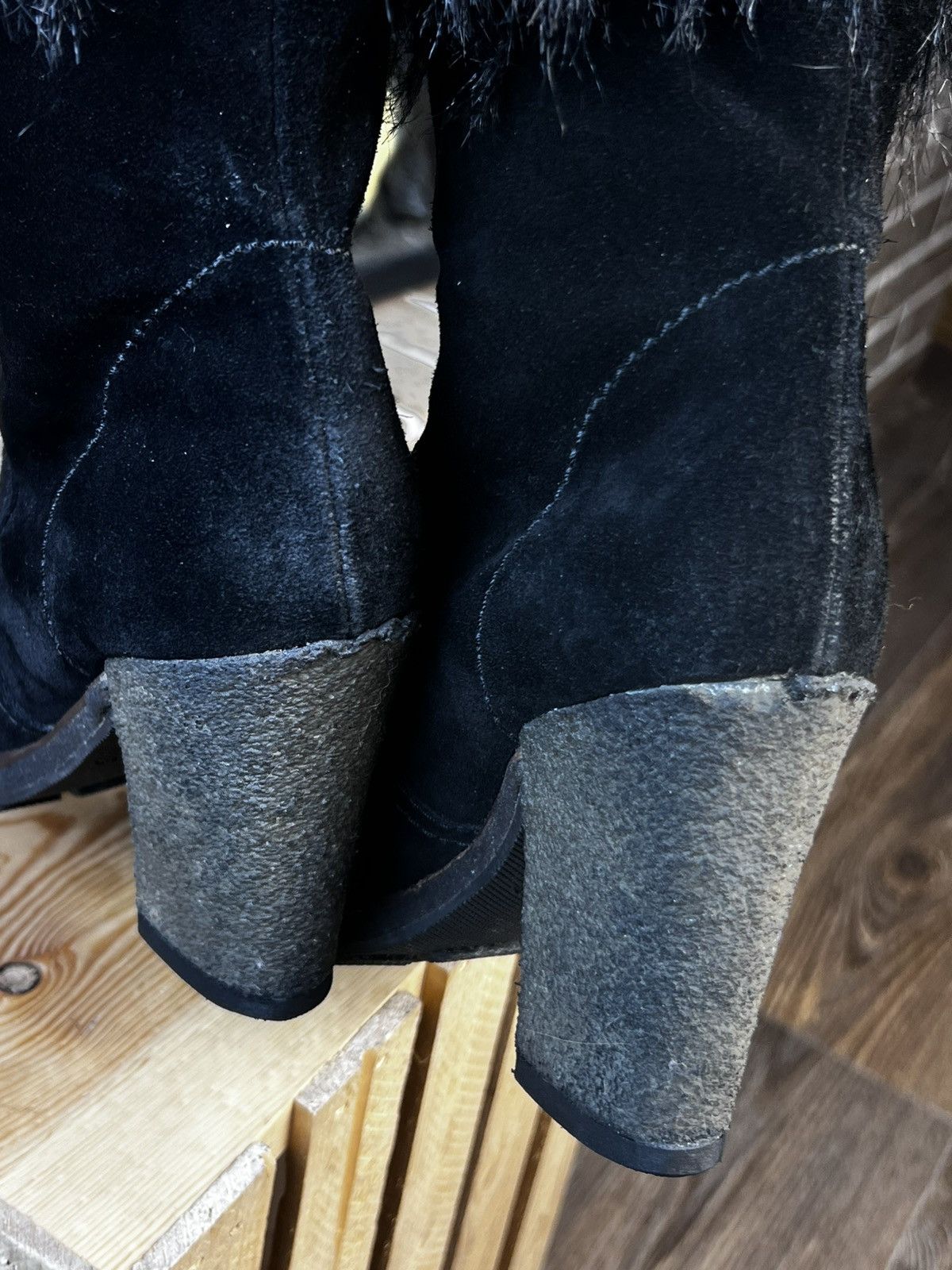 Prada Prada Faux Fur High Heels Ankle Suede Boots Size US 7 / IT 37 - 10 Thumbnail